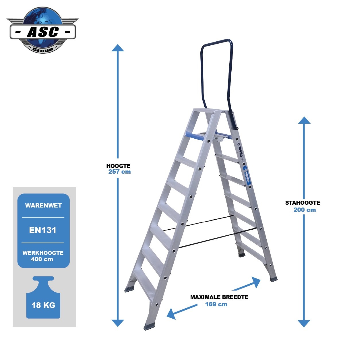 ASC Dubbele trap 8 treeds