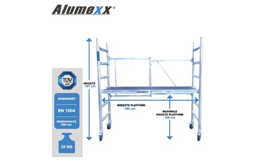 ALX Redline kamersteiger 75 x 190 x 5,7 mtr WH