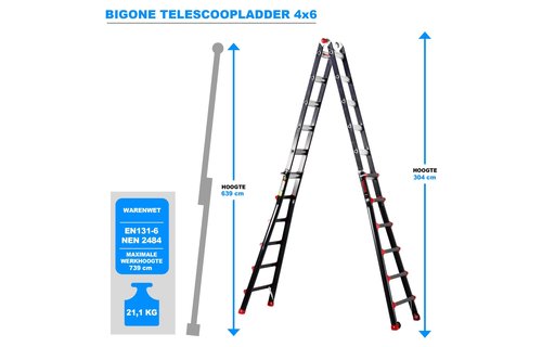 Multifunctionele vouwladder Big One 4x6