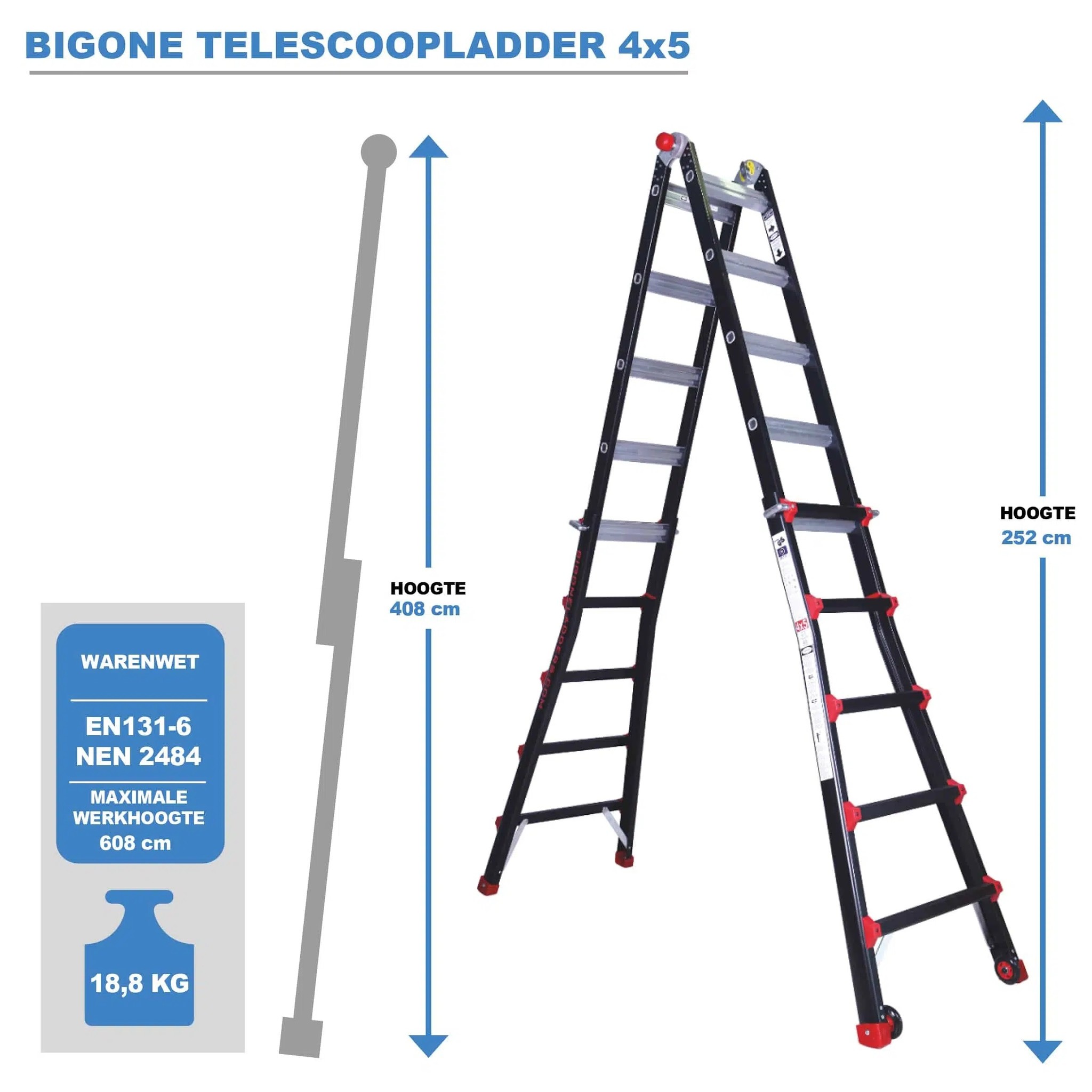Multifunctionele vouwladder Big One 4x5