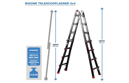 Multifunctionele vouwladder Big One 4x4