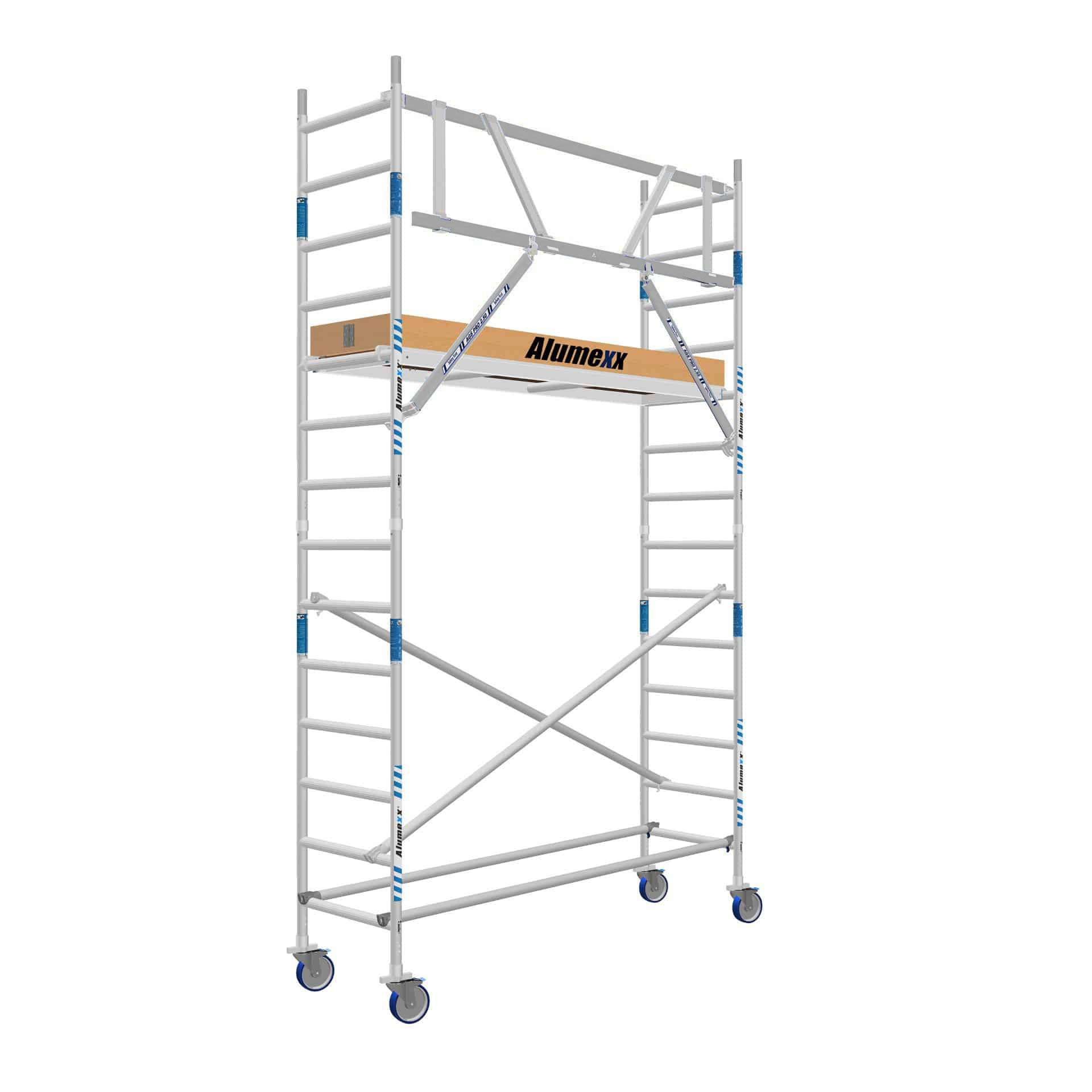 Basic rolsteiger 75 x 190 x 5.2 mtr AGS-LIGHT voorloopleuning  lichtgewicht platform
