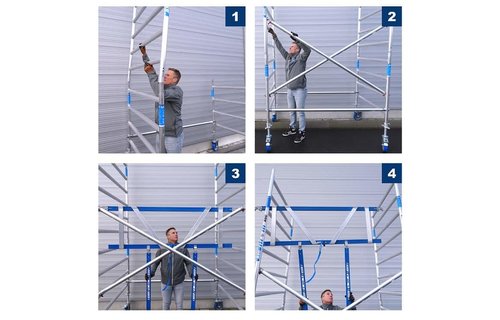 Basic rolsteiger 75 x 190 x  7.2 mtr AGS-PRO voorloopleuning  lichtgewicht platform