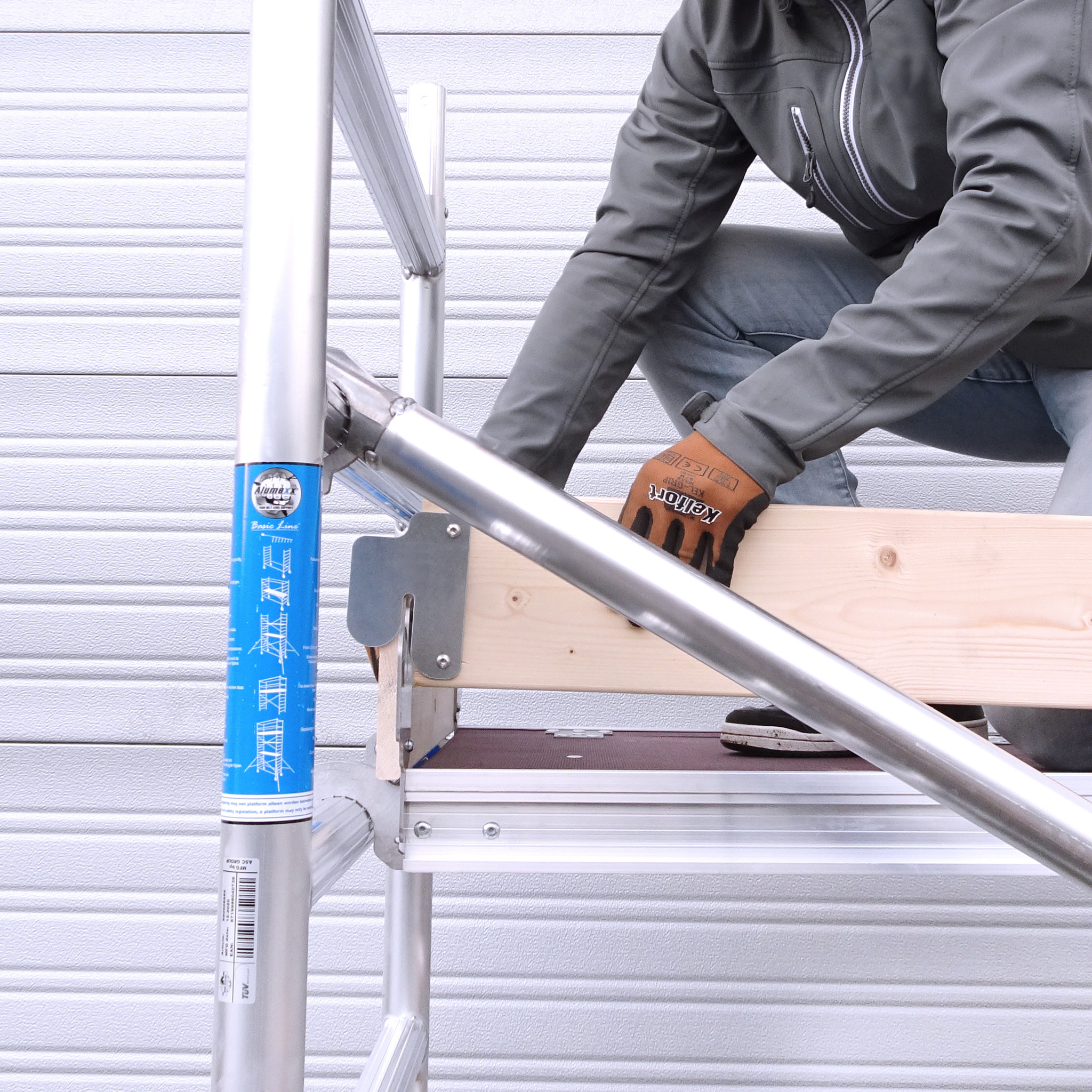 Steigeraanhanger met ALX Basic rolsteiger 90 x 190 x8,2m wh