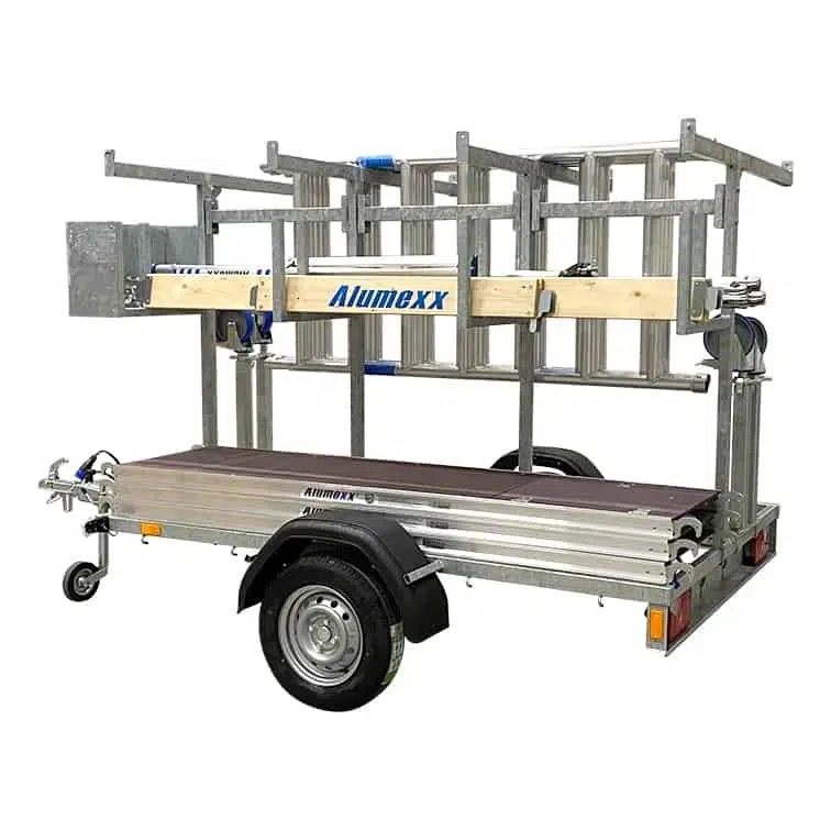 ASC rolsteiger vrijstaand 135 x 190 x 10.2 mtr incl aanhanger lichtgewicht platform