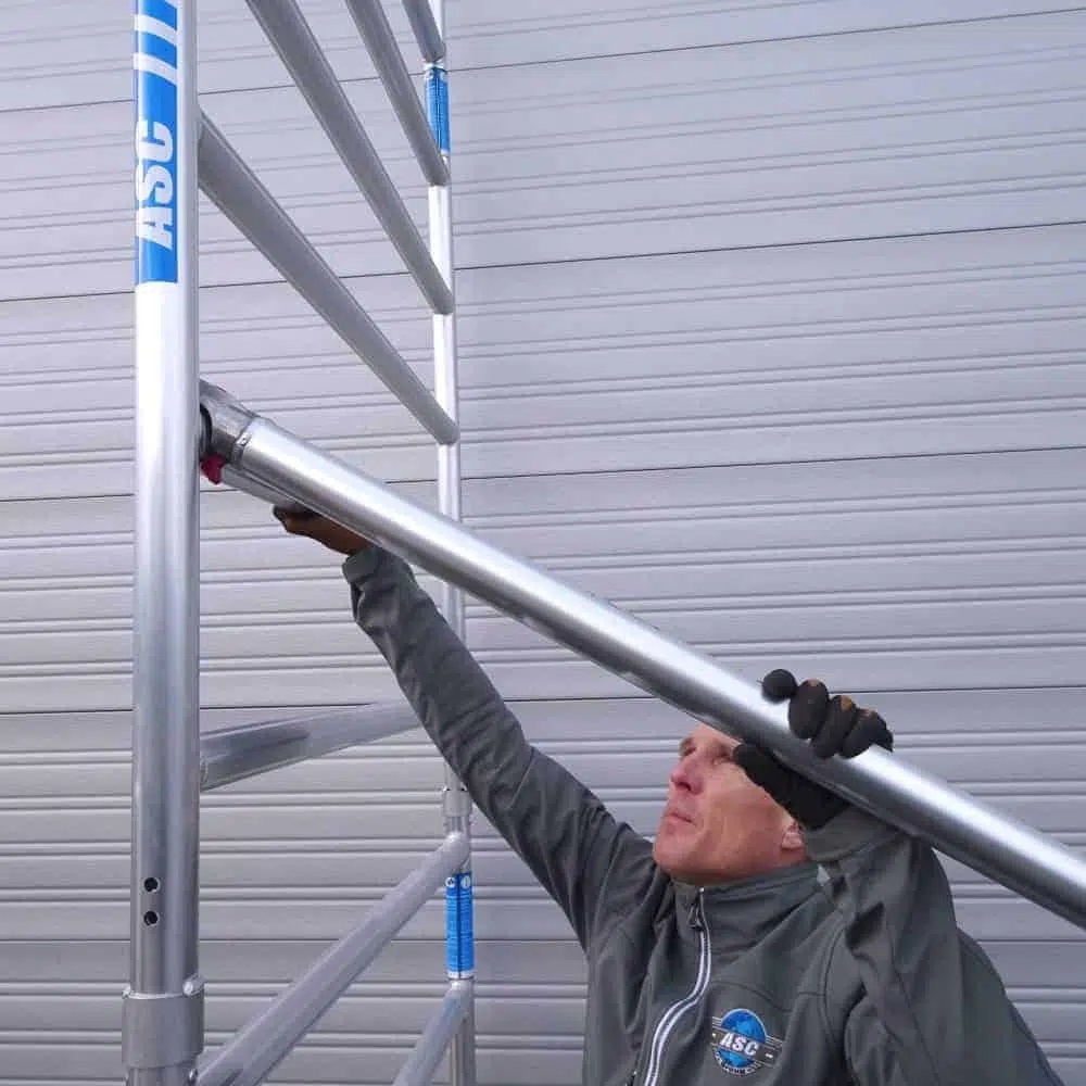 ASC rolsteiger vrijstaand 135 x 250 x 12.2 mtr incl aanhanger   lichtgewicht platform
