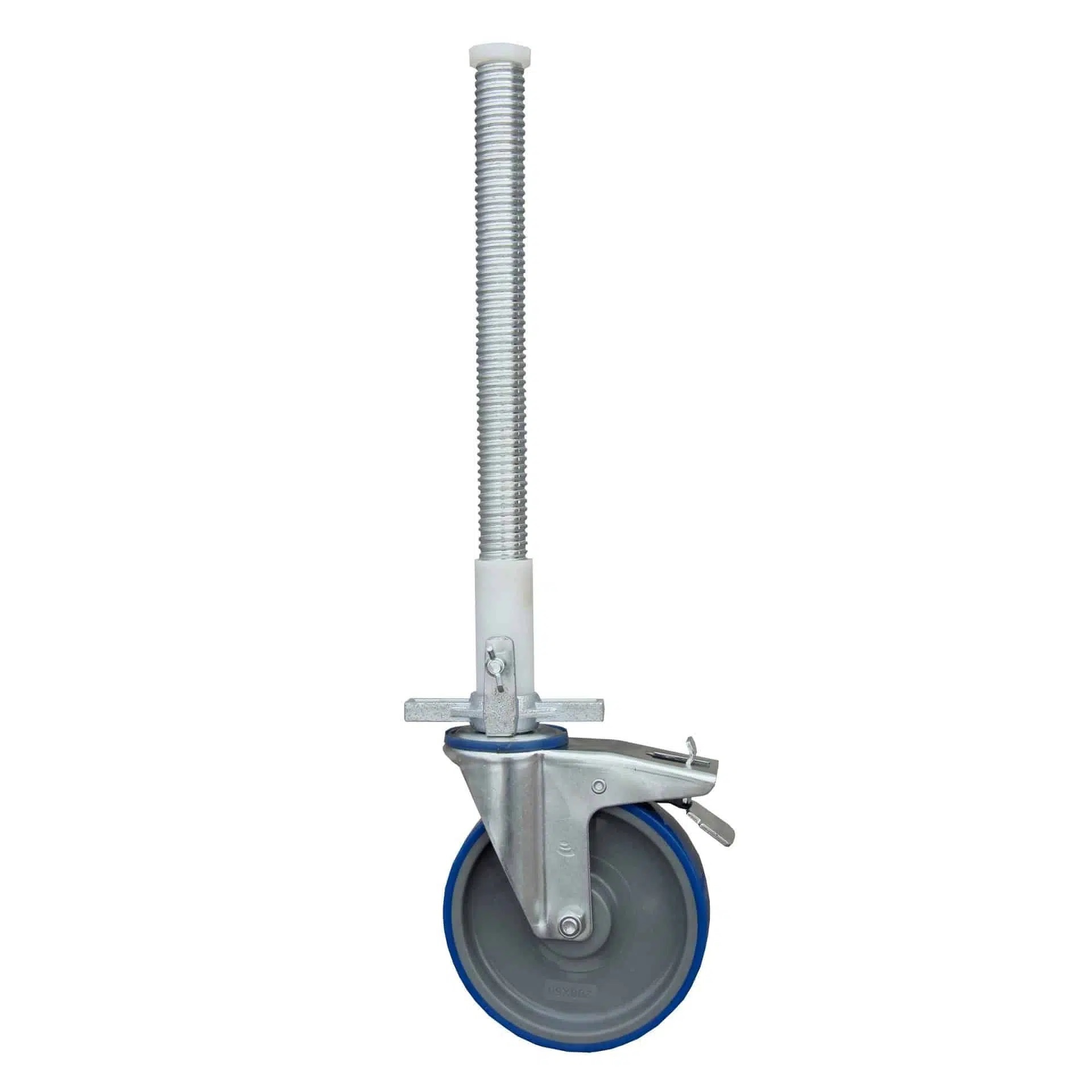 4 x Zwenkwiel nylon 200 mm op stalen spindel 375 KG