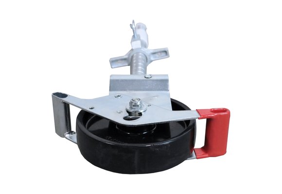 Zwenkwiel nylon 200 mm op stalen spindel 800 KG