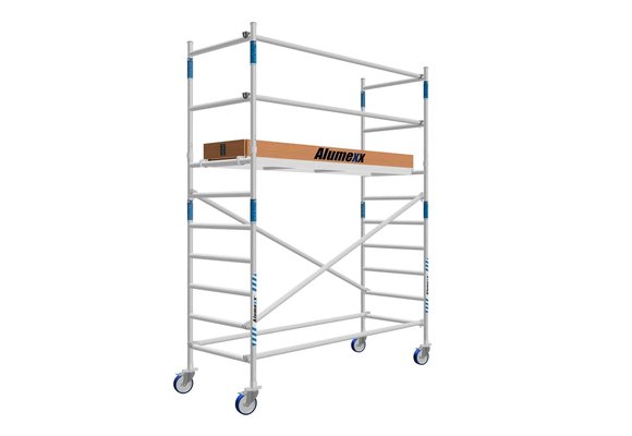 Tweedehands steiger 90 x 250 x 4,2m werkhoogte lichtgewicht platform