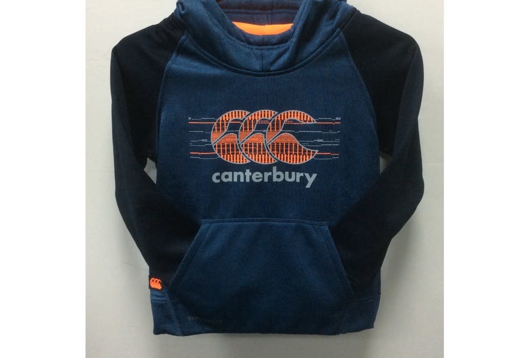 E753773 Canterbury Vaposhield Fleece OH Hoddy Denim Marl/Total Eclipse Age  6 - Outdoor Life