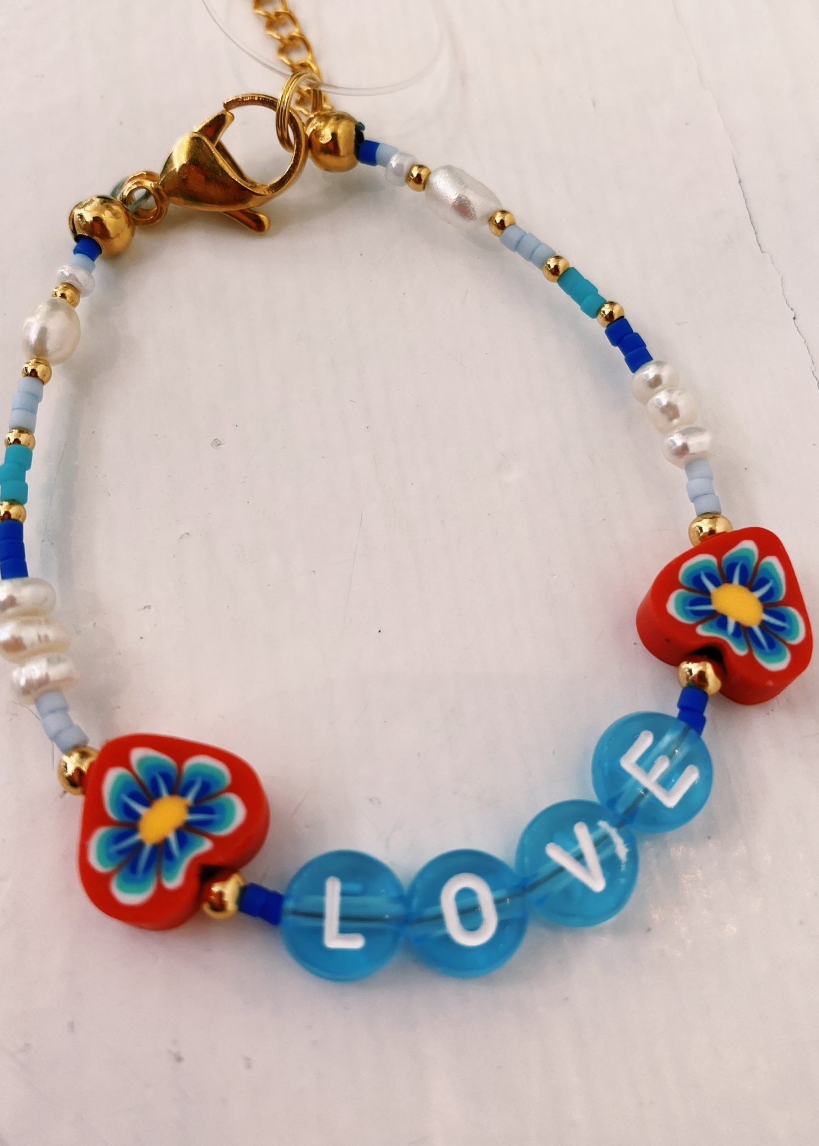 Love bracelet - Light Blue Red
