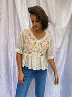 Nila Crochet top - Beige / One Size