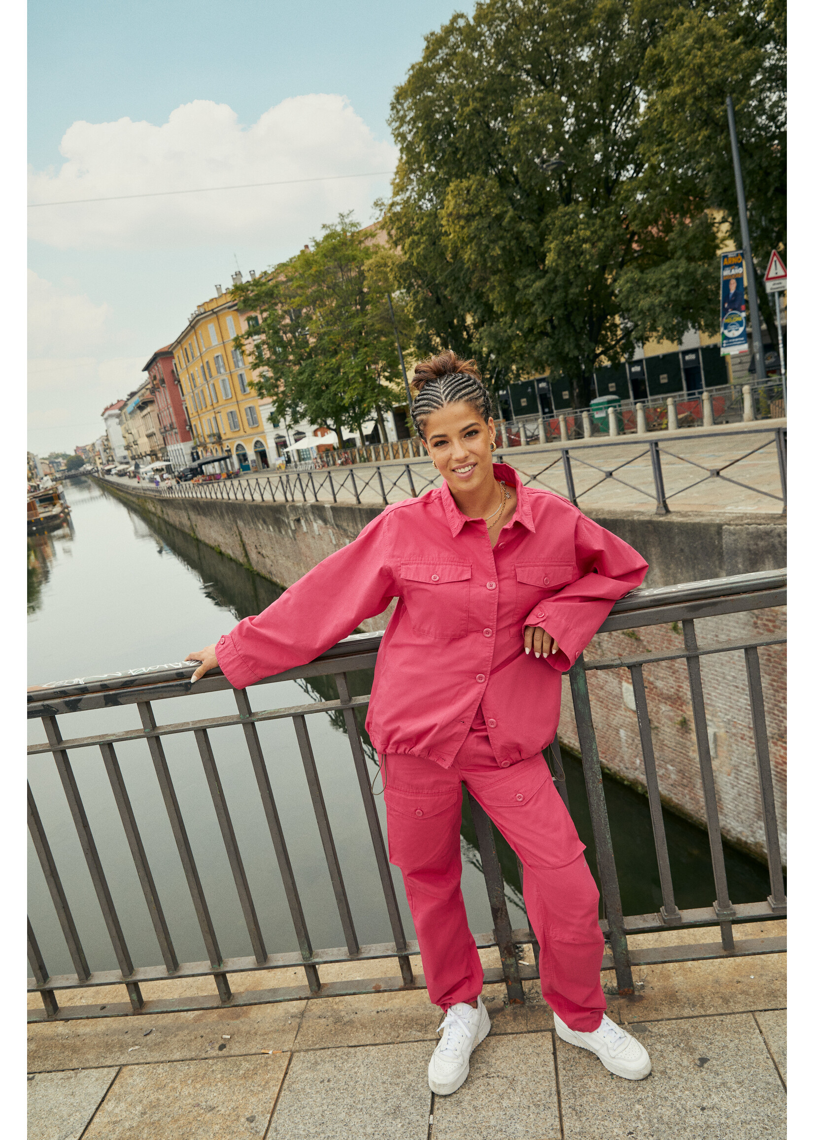 JXCARPER CARGO PANTS - BRIGHT ROSE