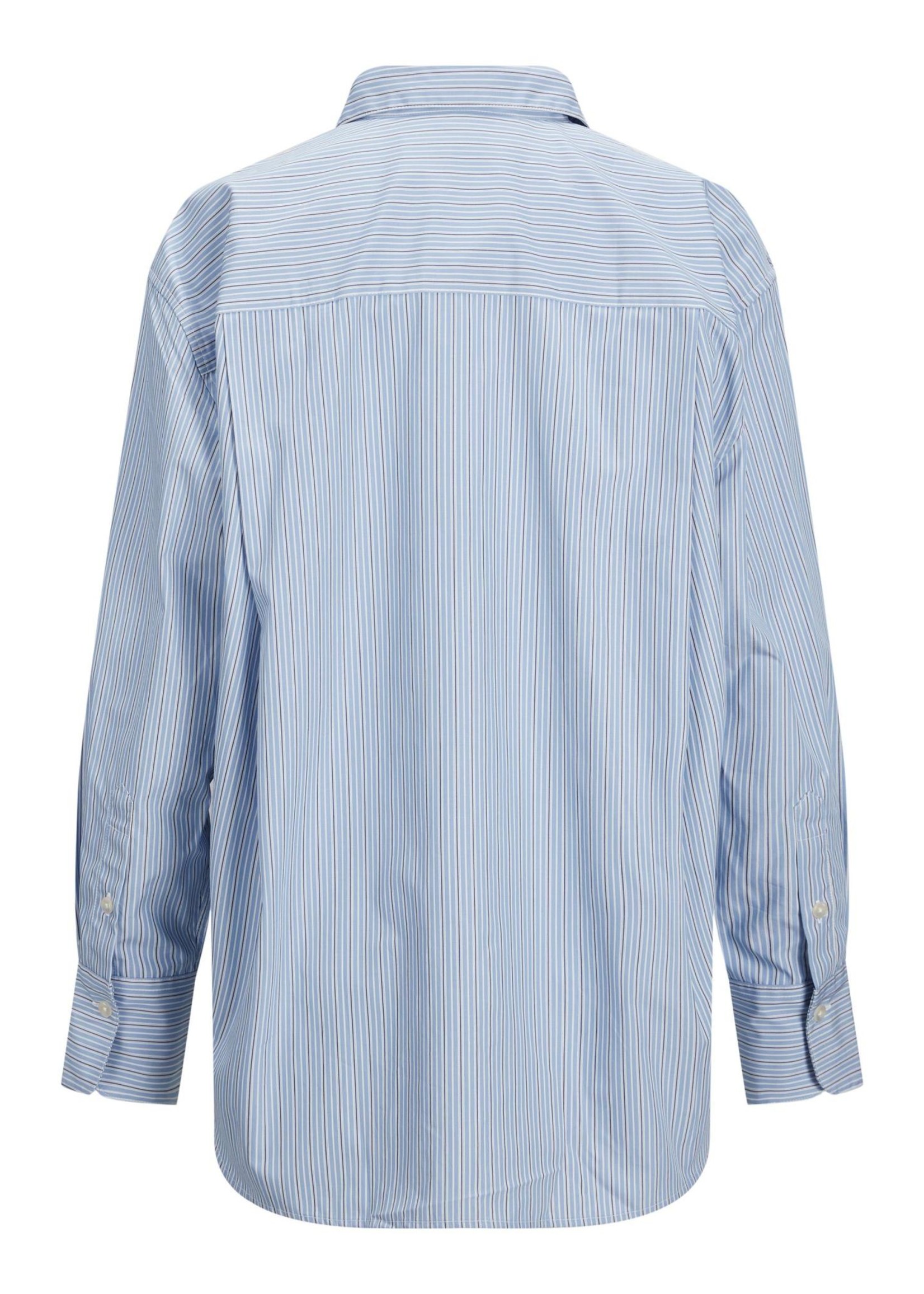 JJXX JXJAMIE RELAXED POPLIN SHIRT - AEGEAN BLUE WHITE