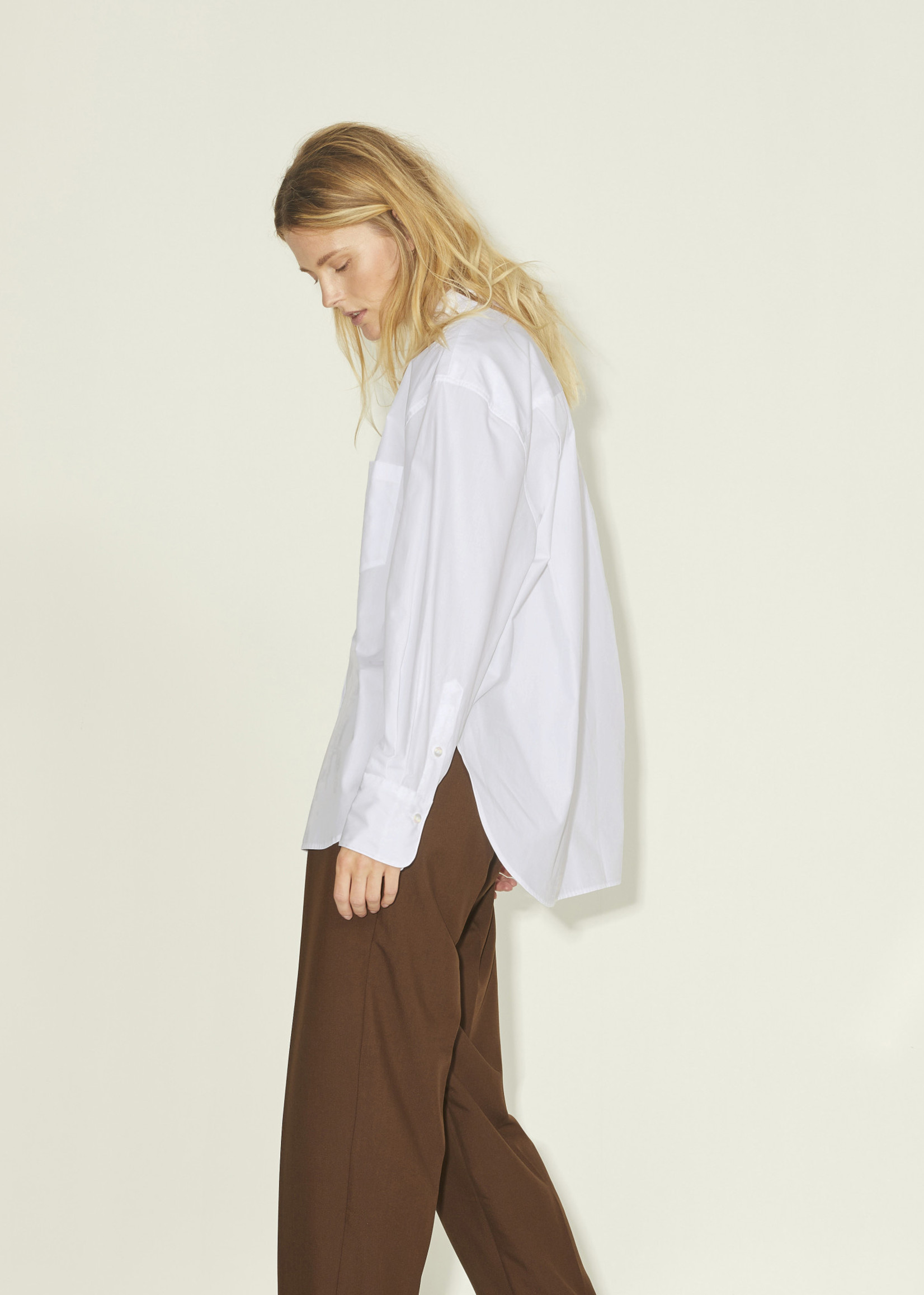 JJXX JXJAMIE LS RELAXED POPLIN SHIRT - WHITE