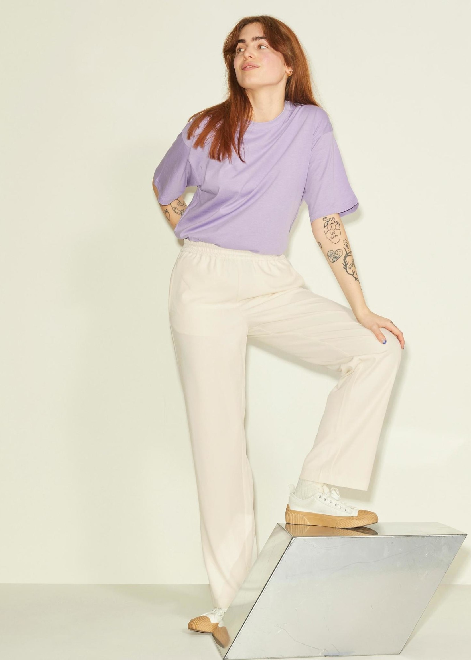 JJXX JXPOPPY REG PANT - VANILLA ICE