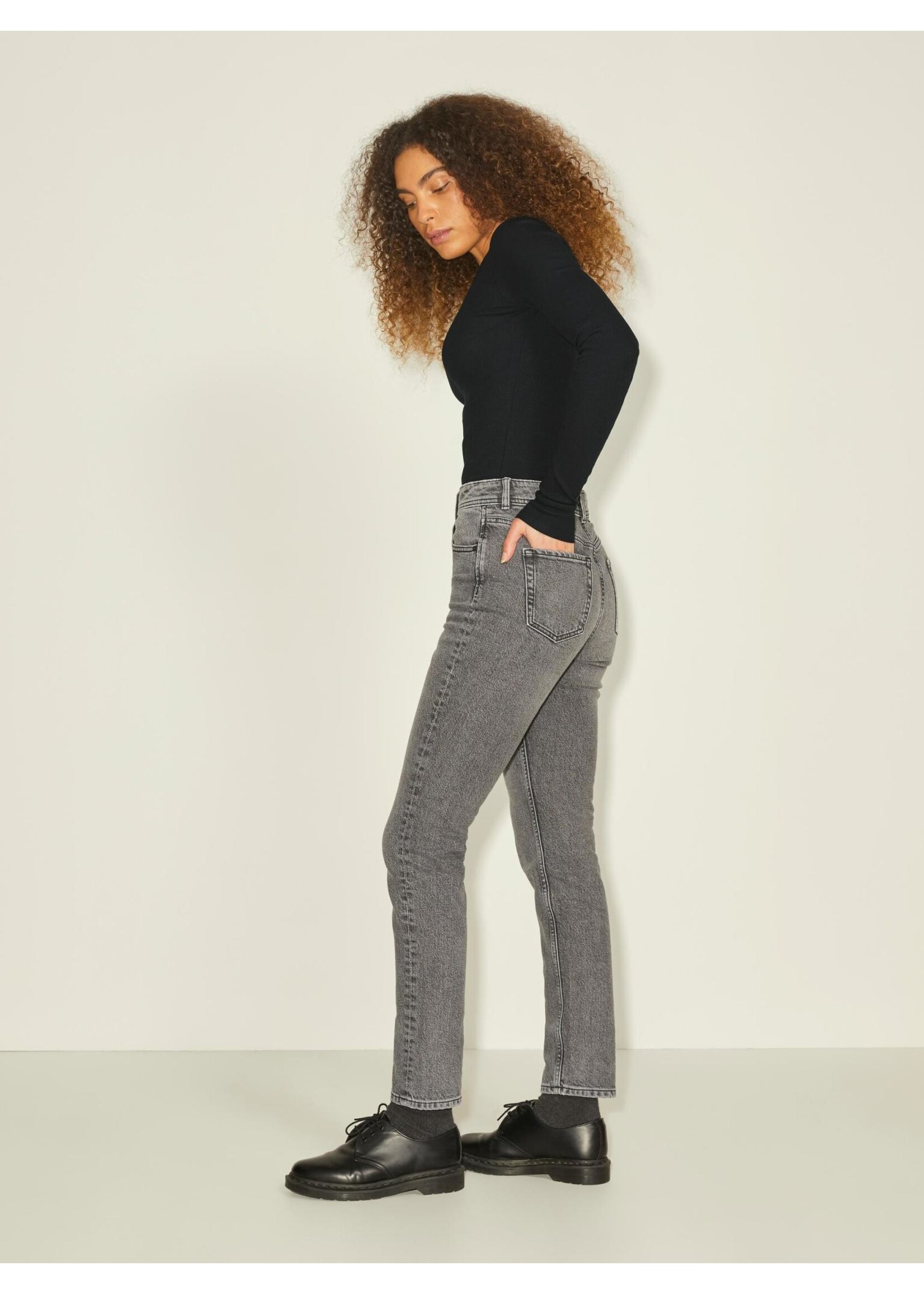 JJXX JXFREYA LS RIB TEE NOOS - BLACK