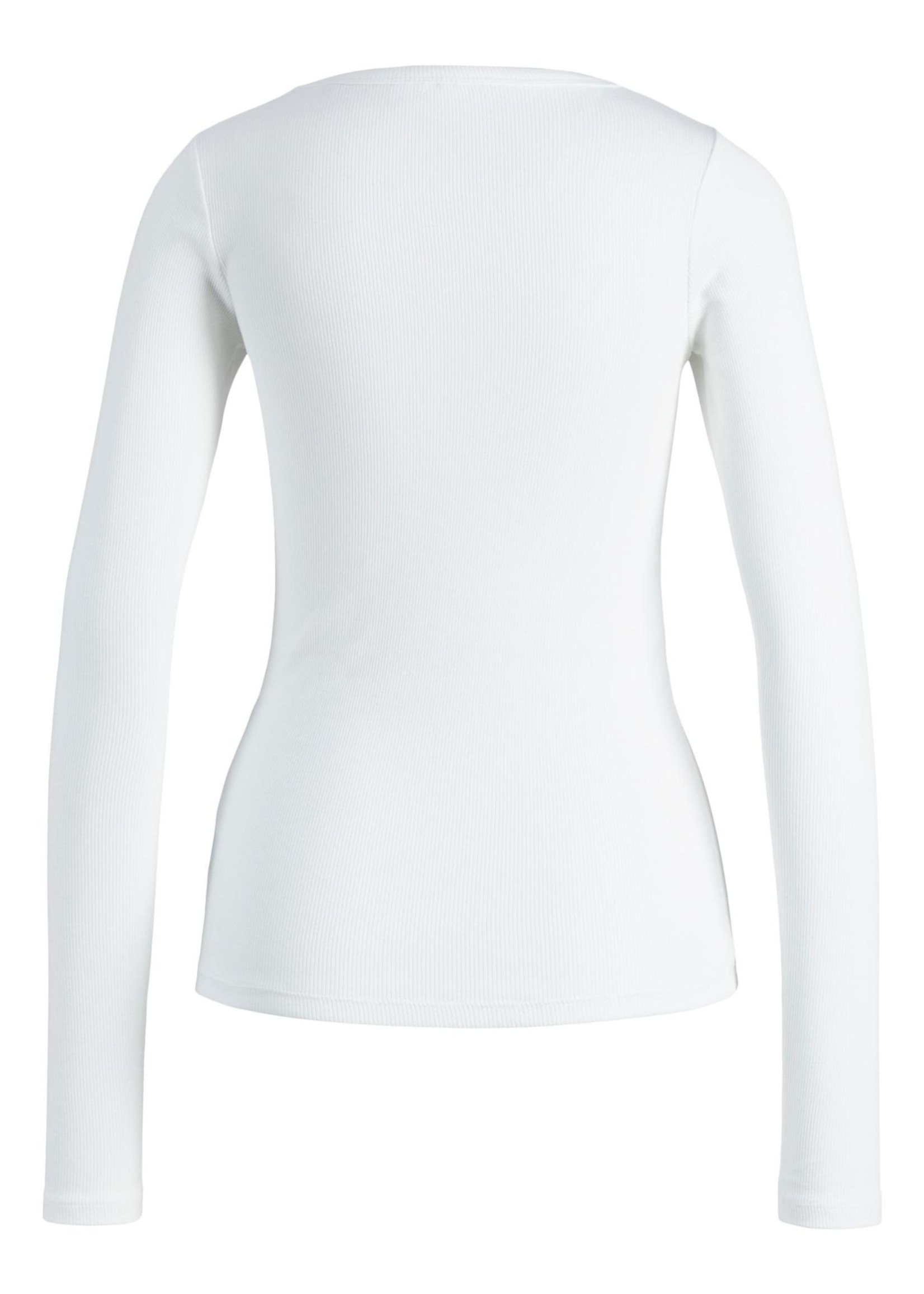 JJXX JXFREYA LS RIB TEE NOOS - WHITE