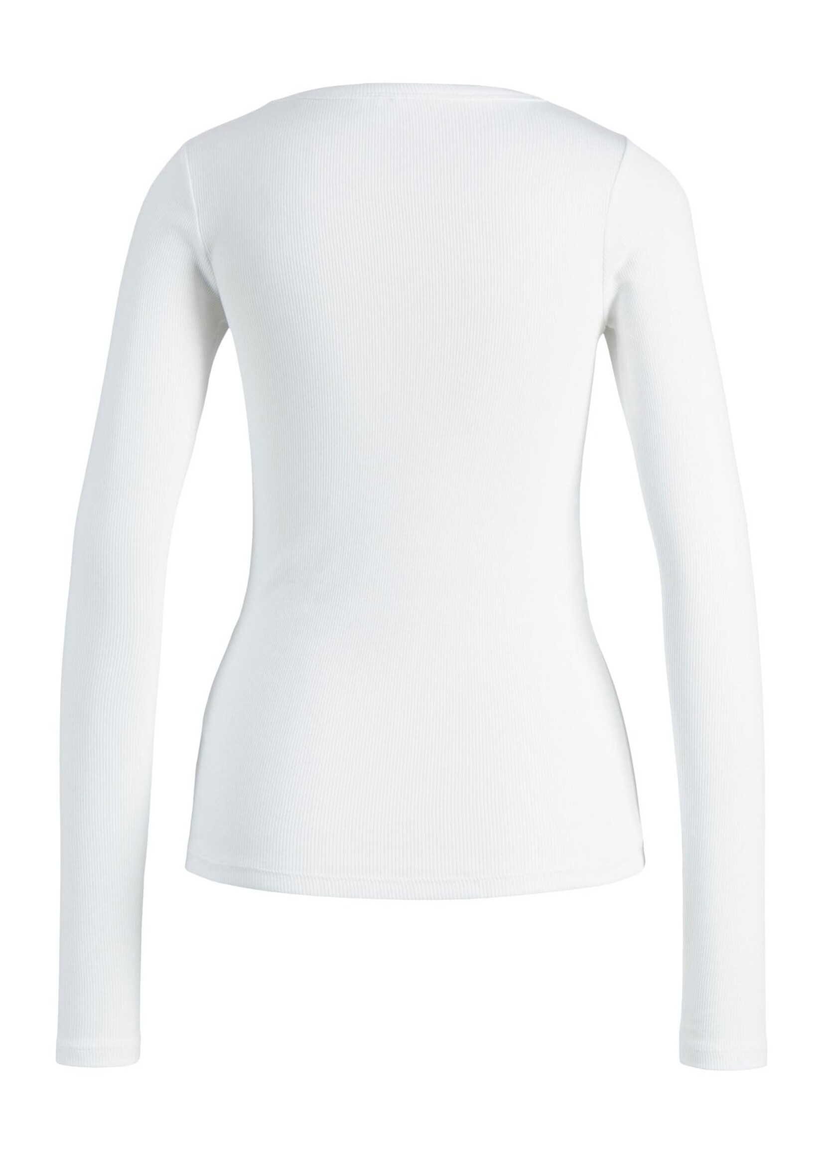 JJXX JXFREYA LS RIB TEE NOOS - WHITE