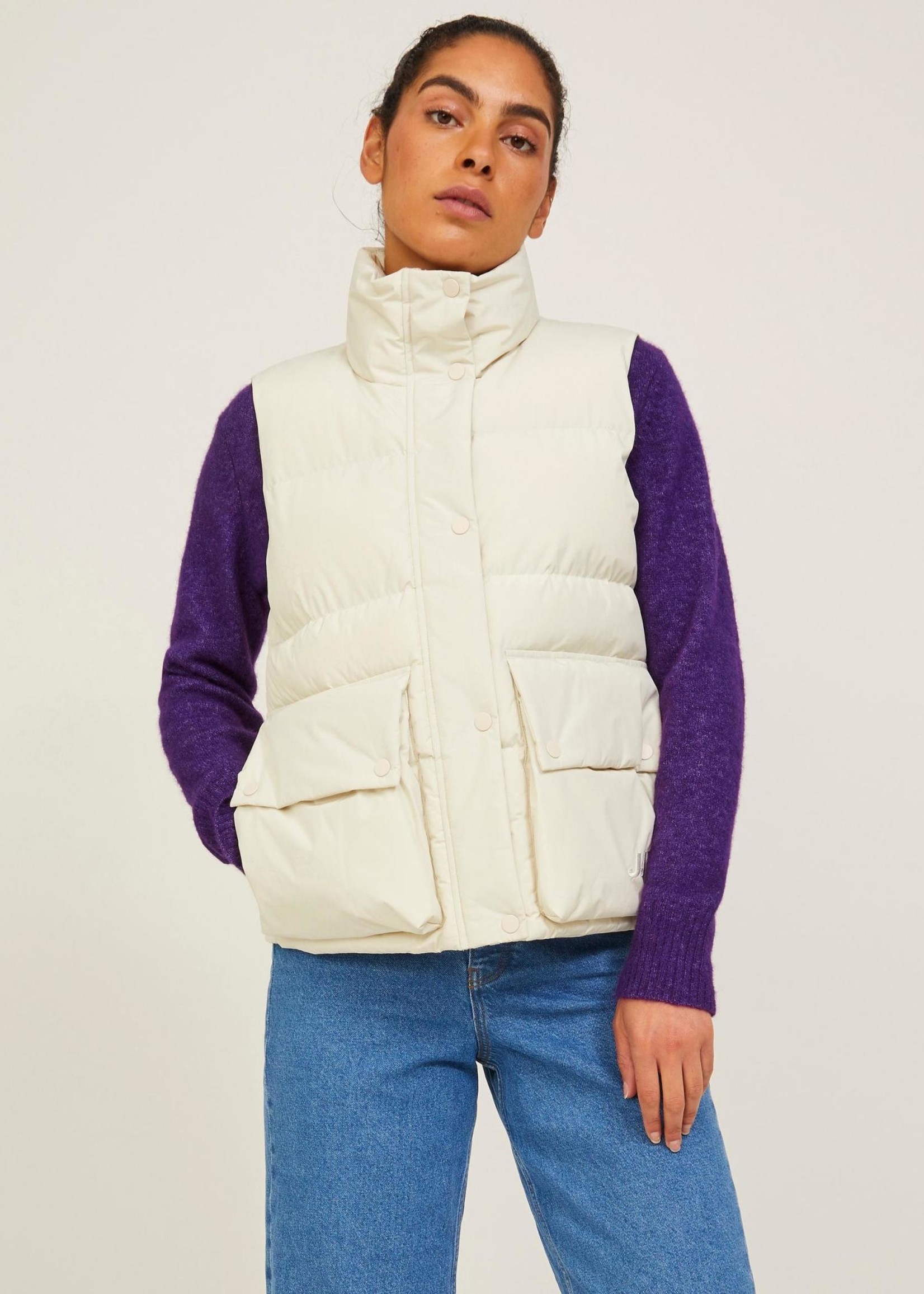 JJXX JXCARLA NOTE PUFFER - BONE WHITE