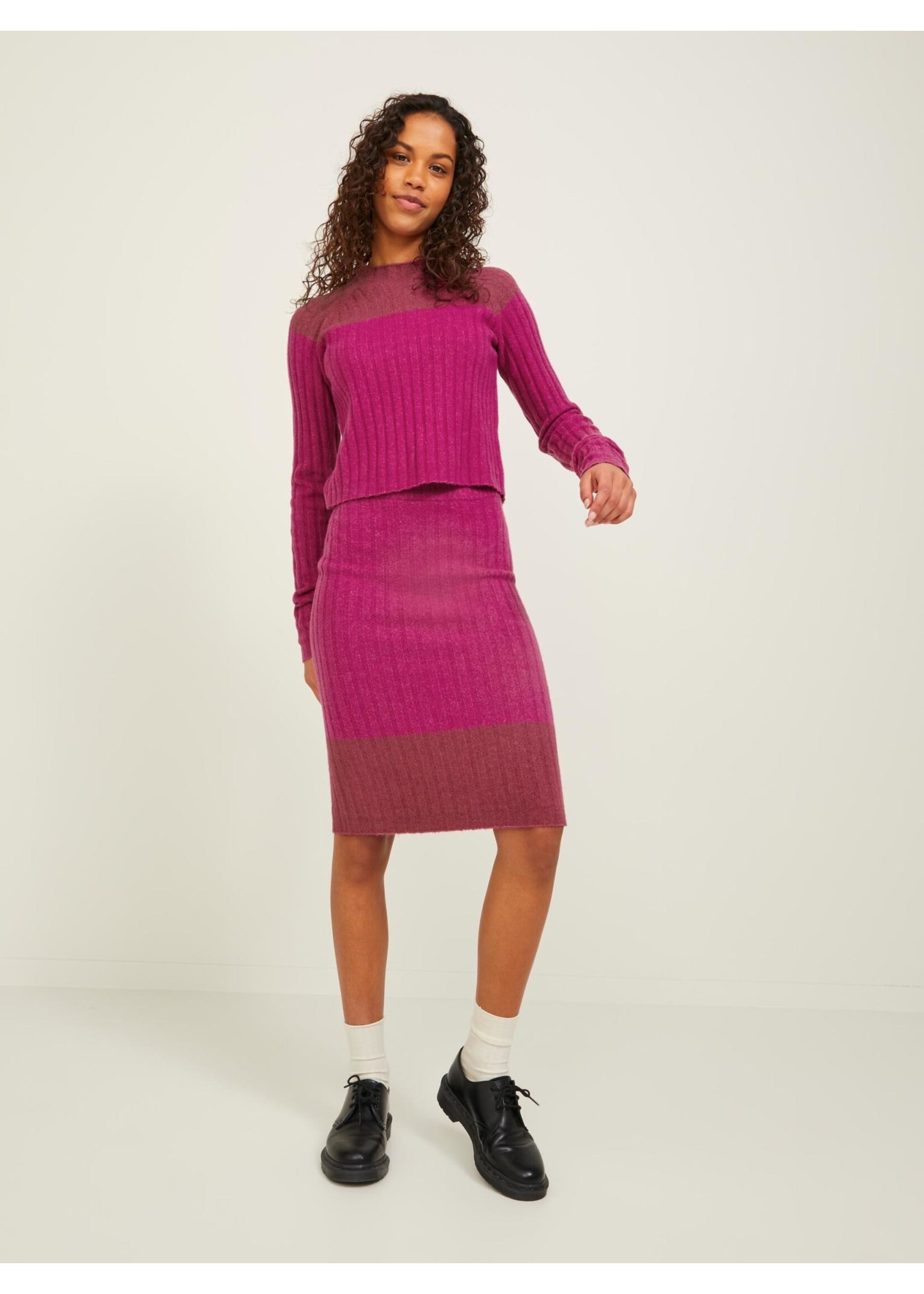 JJXX JXLAUREN KNIT SKIRT - FESTIVAL FUCHSIA