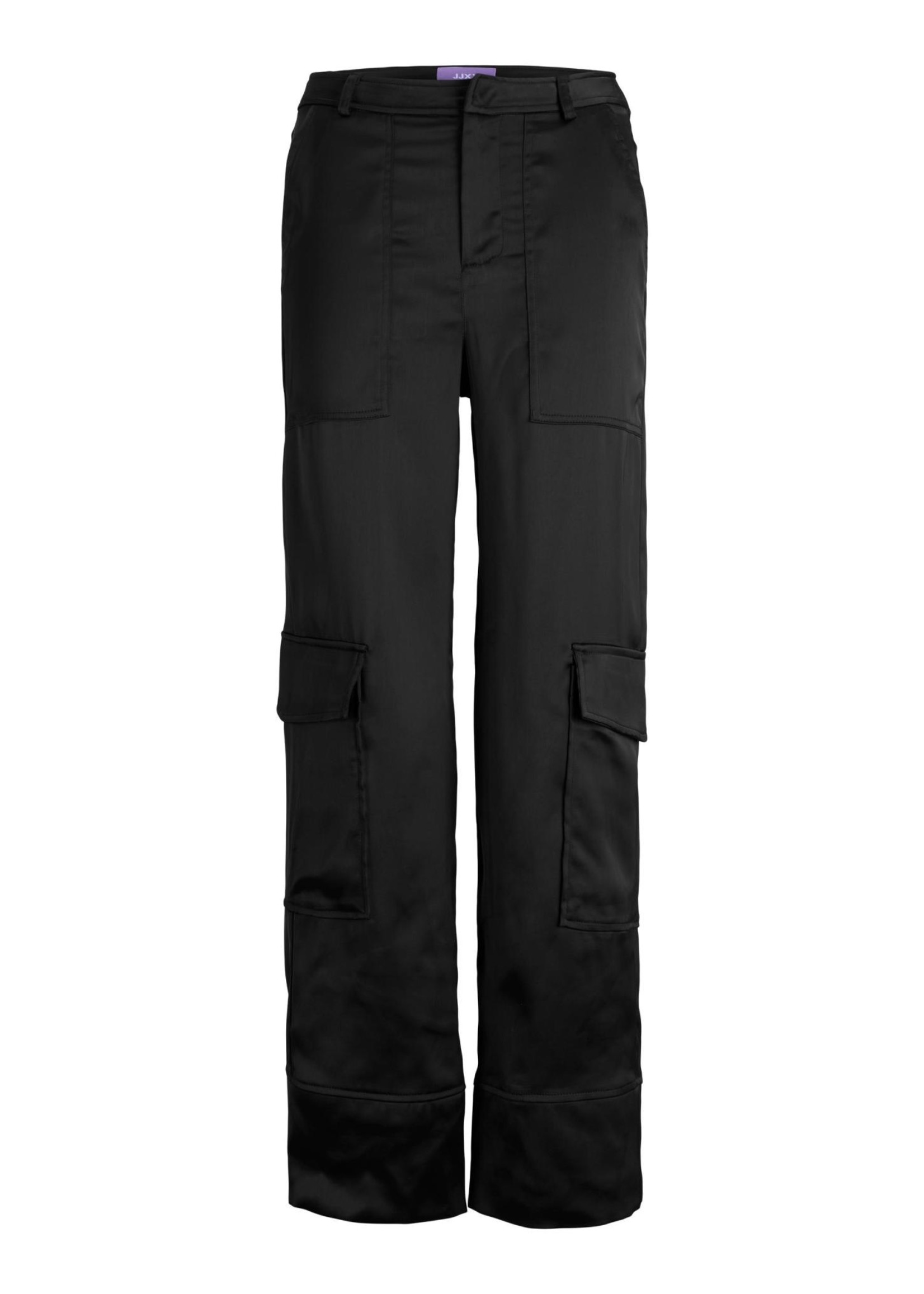 JJXX JXELINE SATIN CARGO PANT - BLACK