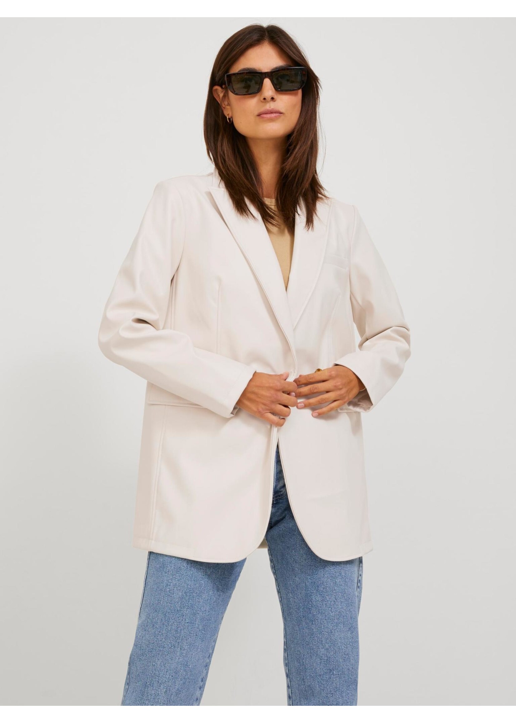 JJXX JXMARY FAUX LEATHER BLAZER - SEEDPEARL