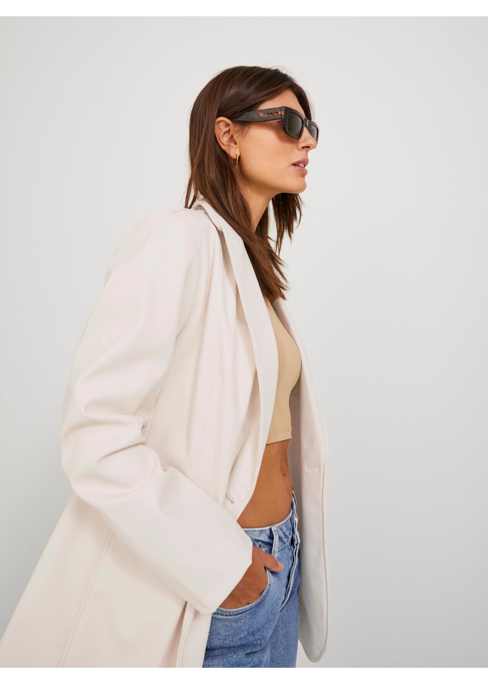 JJXX JXMARY FAUX LEATHER BLAZER - SEEDPEARL