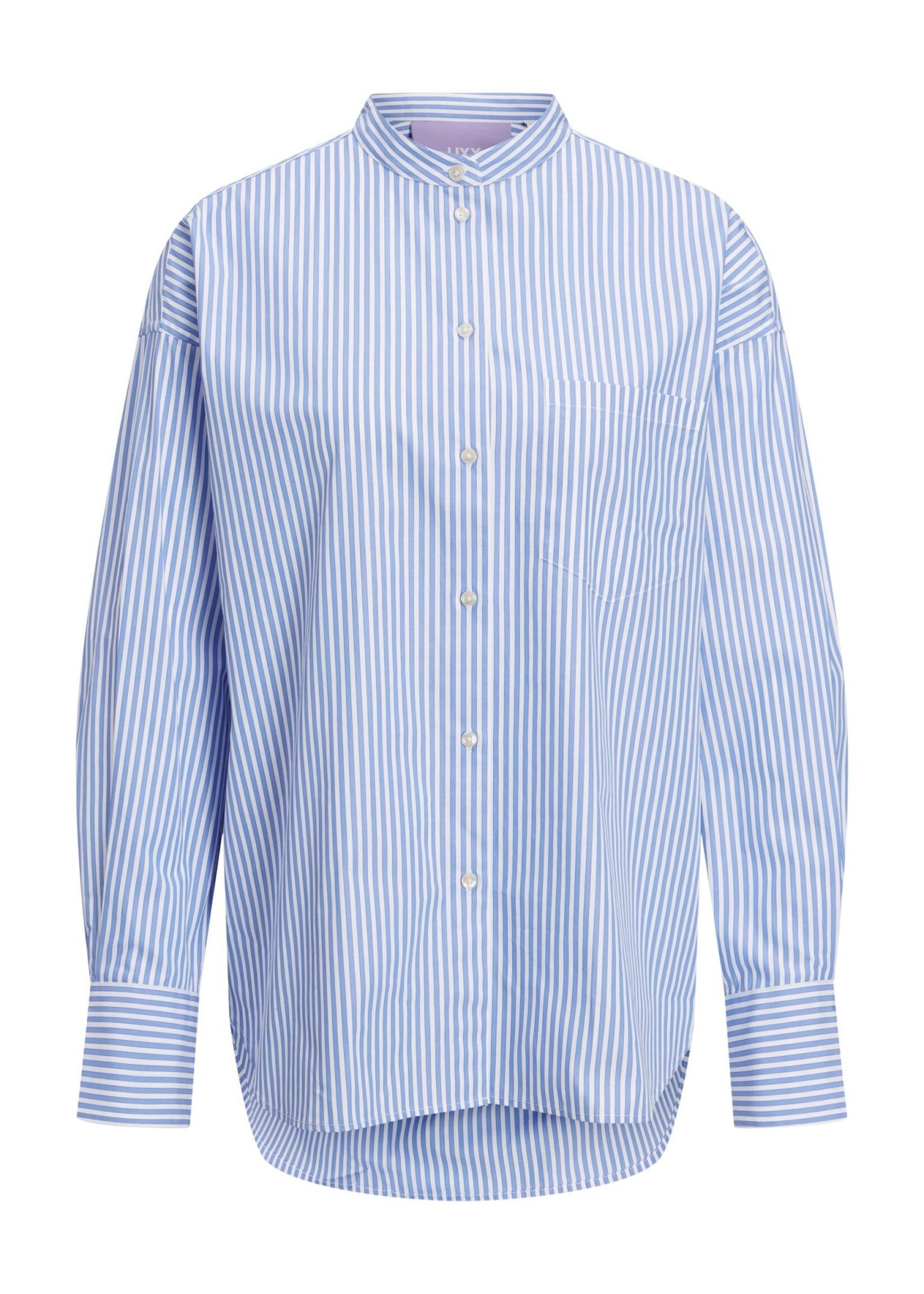 JXJAMIE RELAXED POPLIN SHIRT - NAVY STRIPES