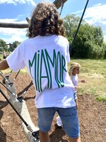 Mini Miamor White Tee  - Green Logo