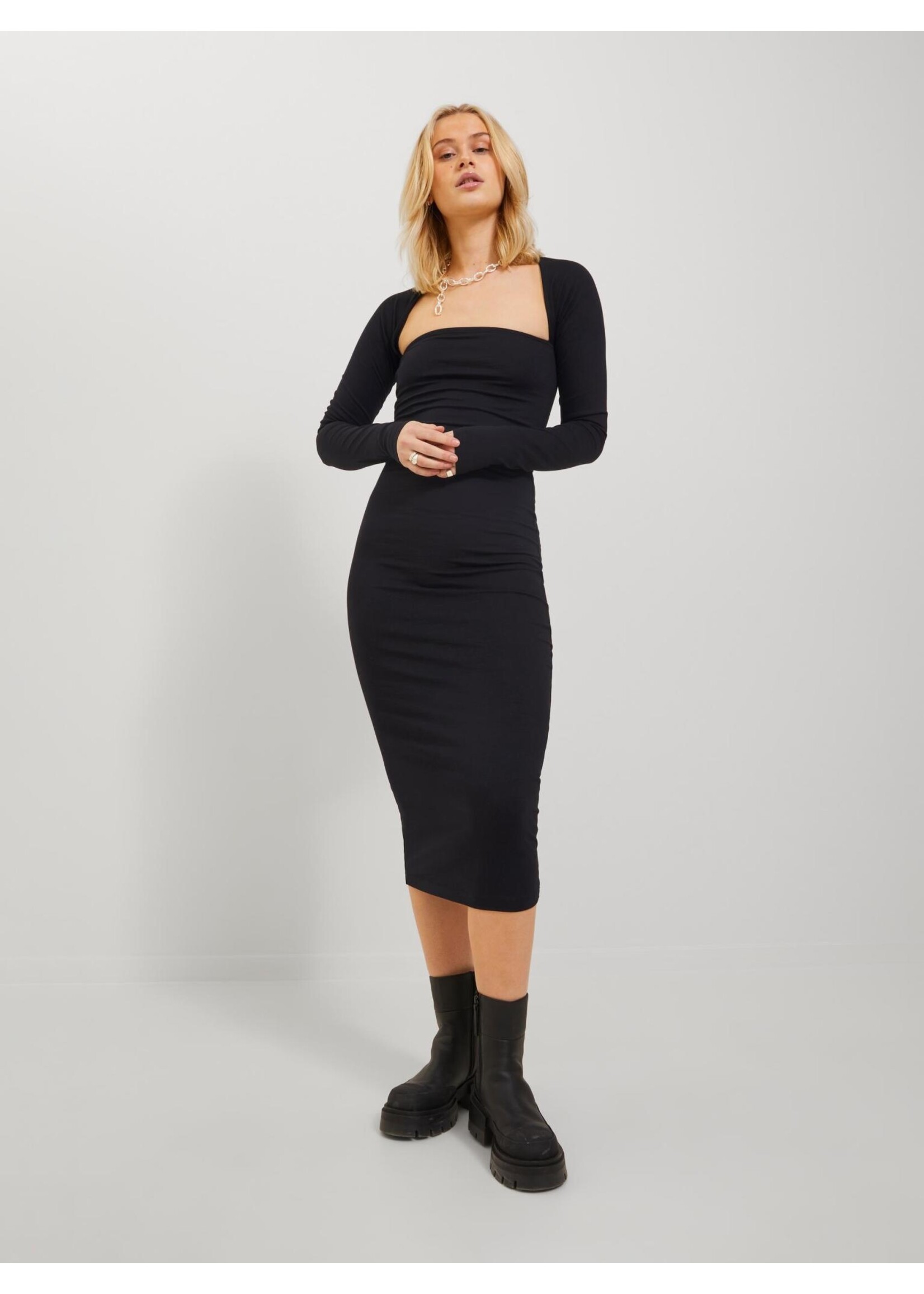 JXELEANOR STRETCH DRESS - BLACK
