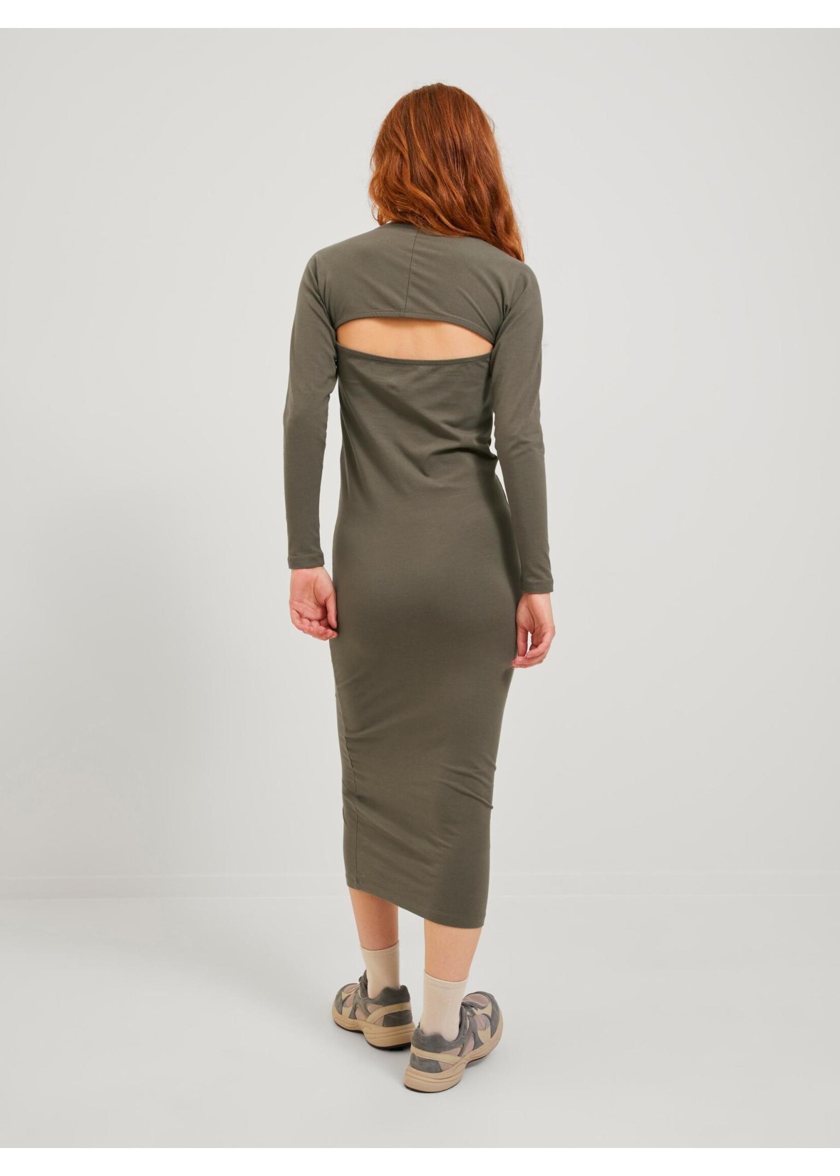 JXELEANOR STRETCH DRESS - DUSTY OLIVE