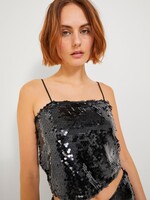 JXAVA SEQUIN STRAP TOP - BLACK