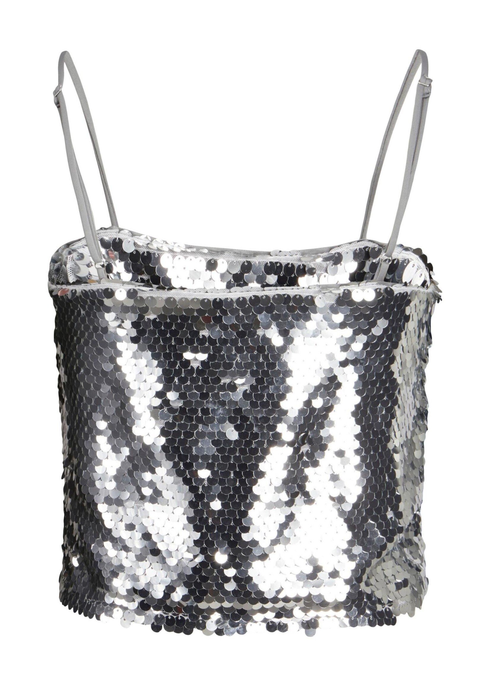 JJXX JXAVA SEQUIN STRAP TOP - SILVER