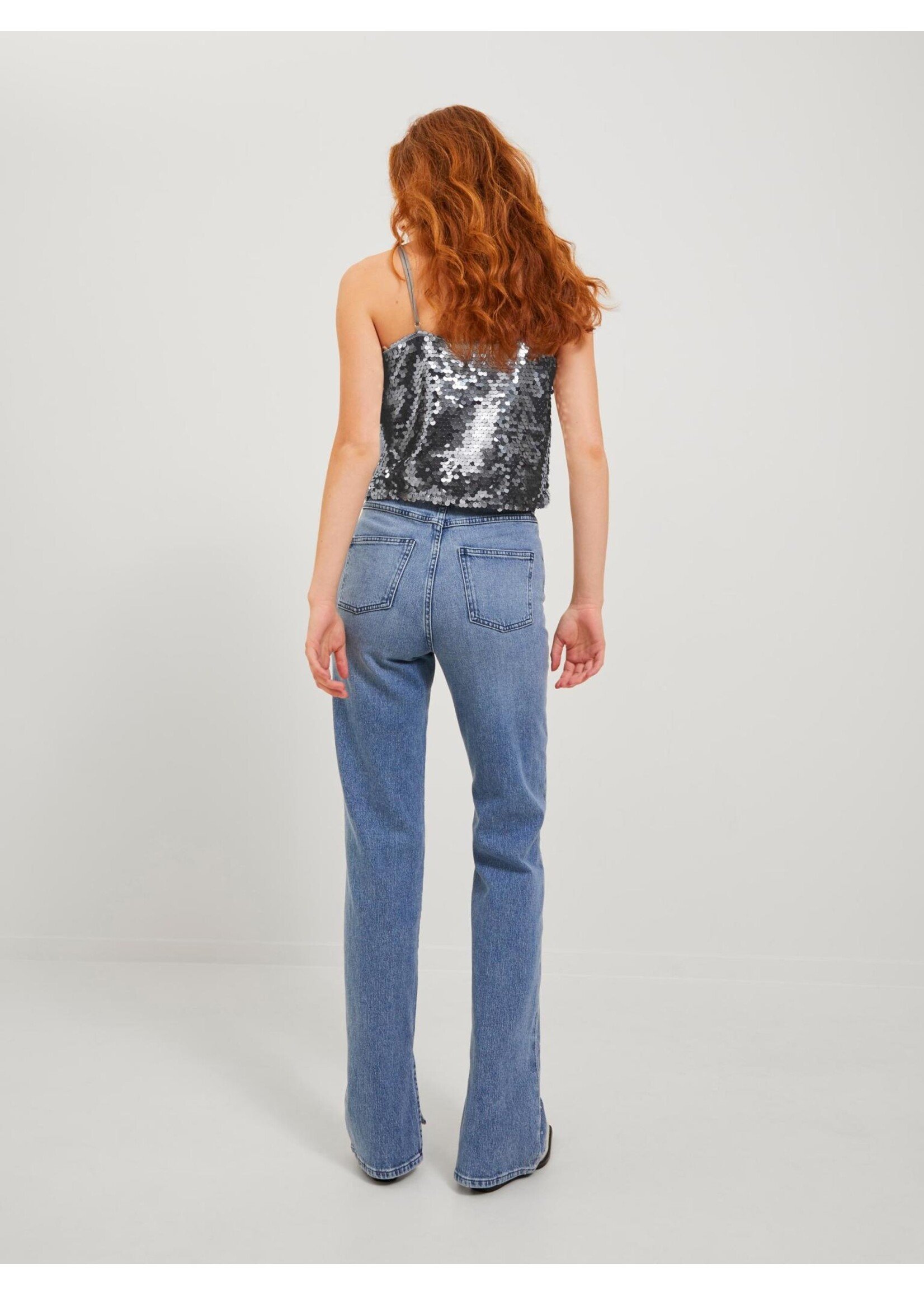JJXX JXAVA SEQUIN STRAP TOP - SILVER