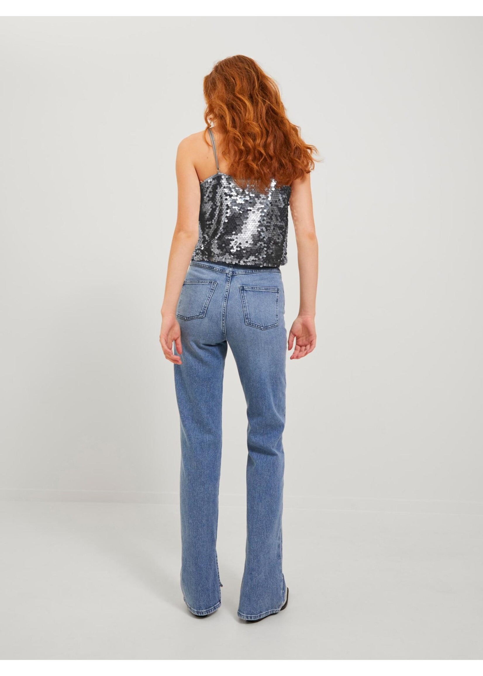 JXAVA SEQUIN STRAP TOP - SILVER