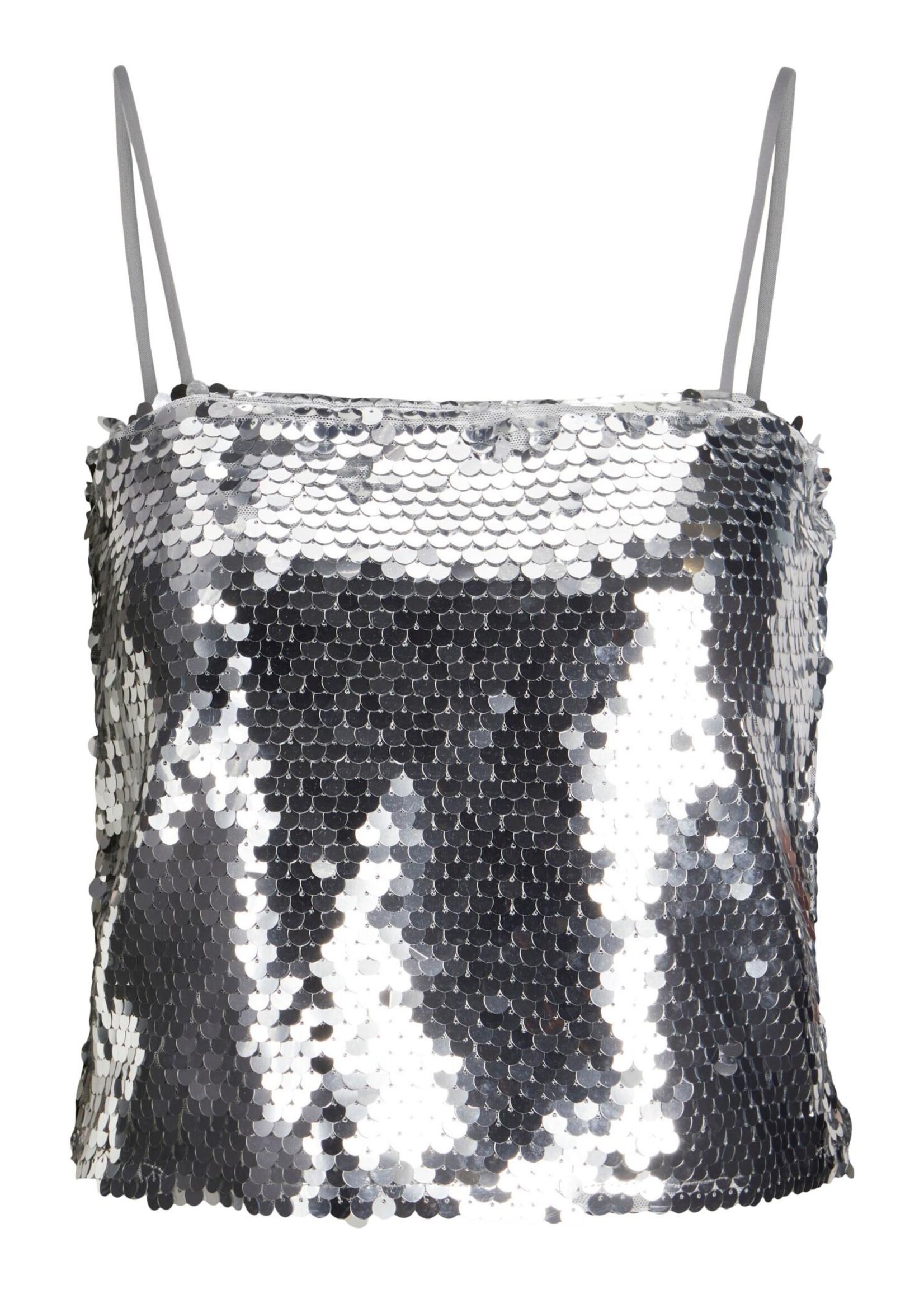 JJXX JXAVA SEQUIN STRAP TOP - SILVER