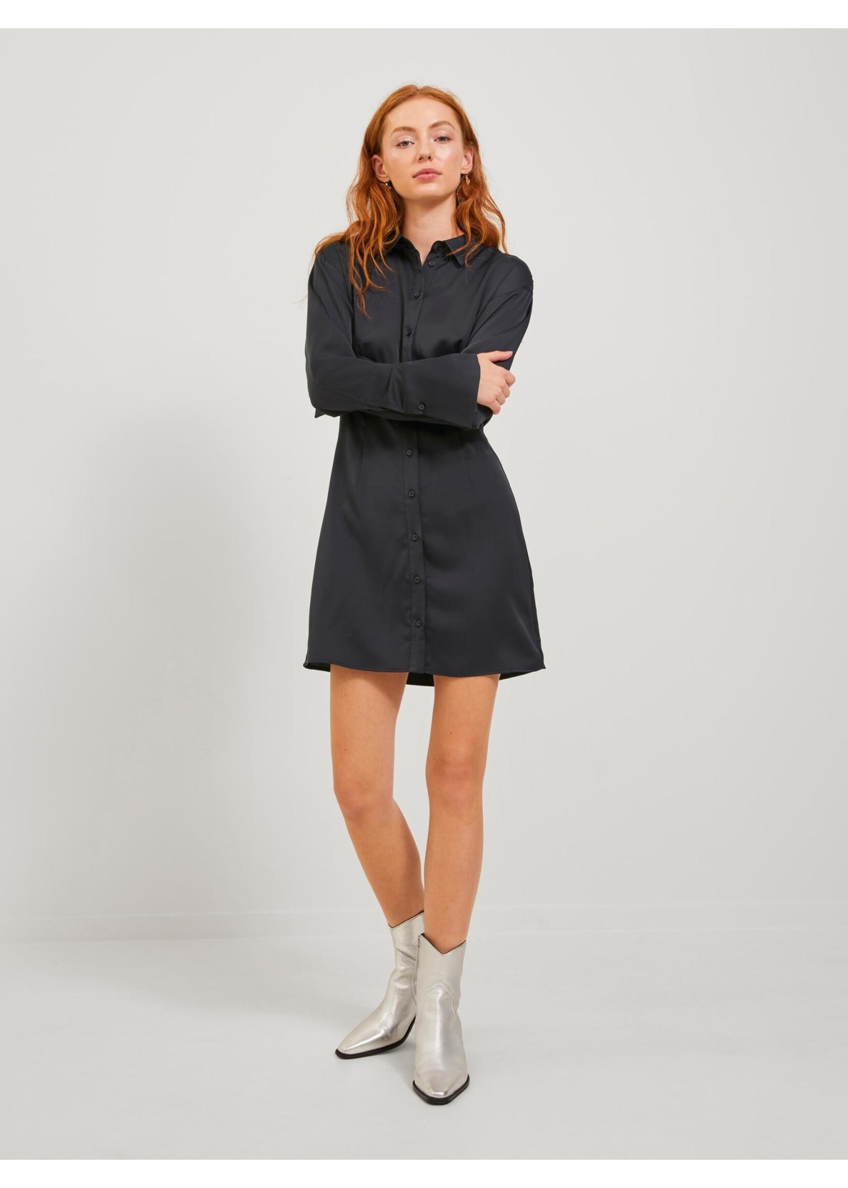 JJXX JXKIMMIE SATIN DRESS - BLACK