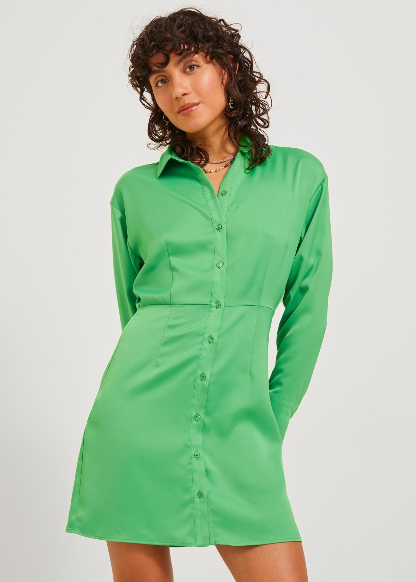 JJXX JXKIMMIE SATIN DRESS - CLASSIC GREEN