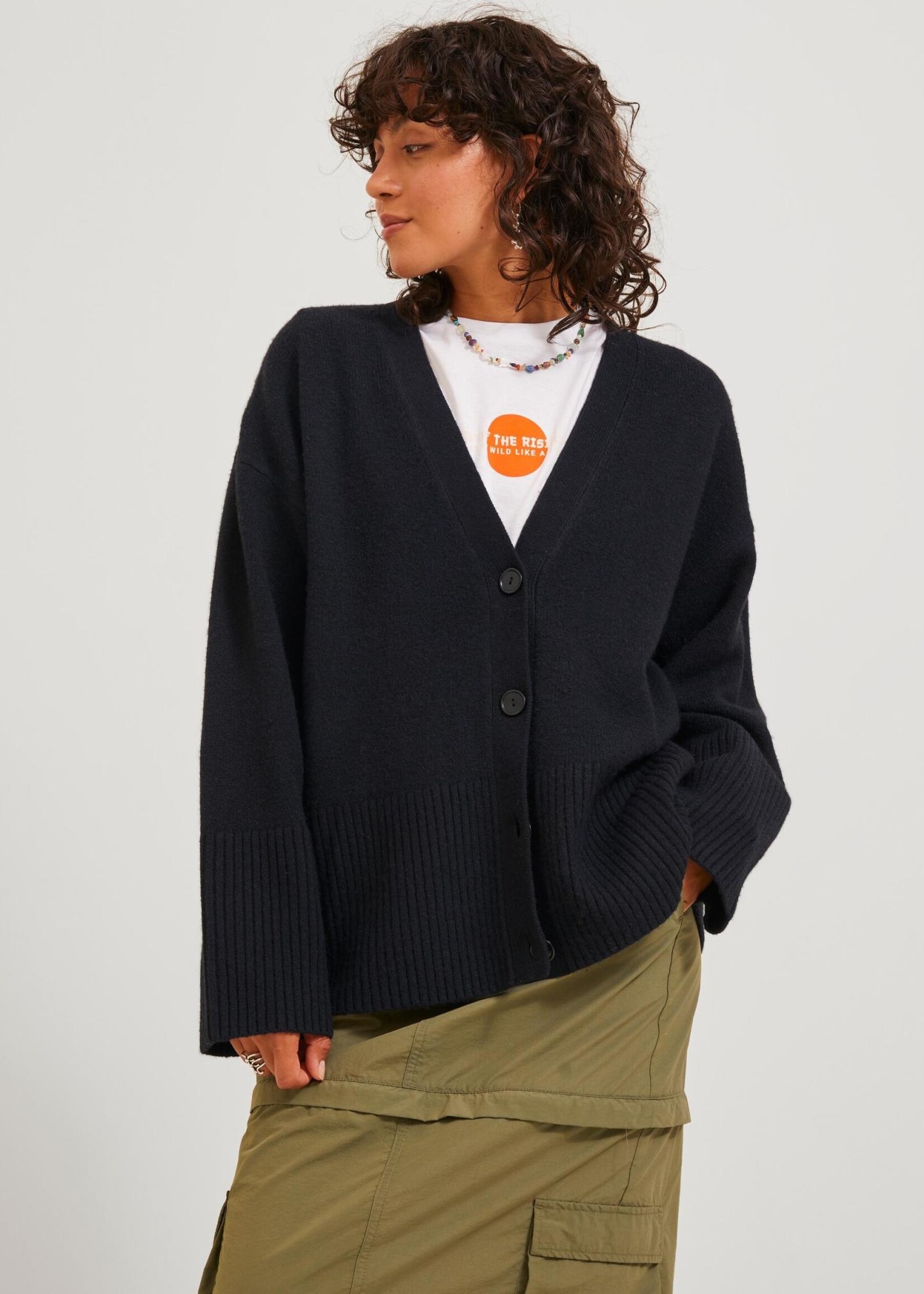 JJXX JXSIKA CARDIGAN KNIT - BLACK