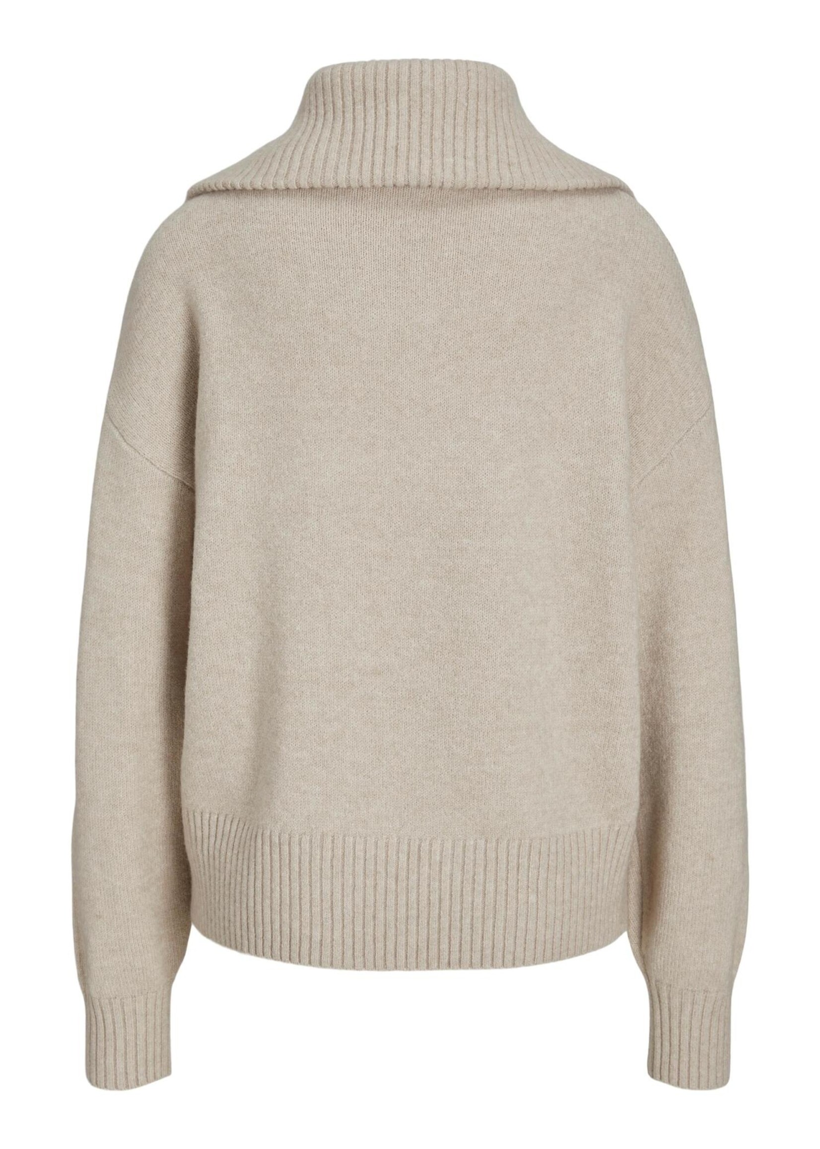 JXSIKA HALF ZIP KNIT - BONE WHITE