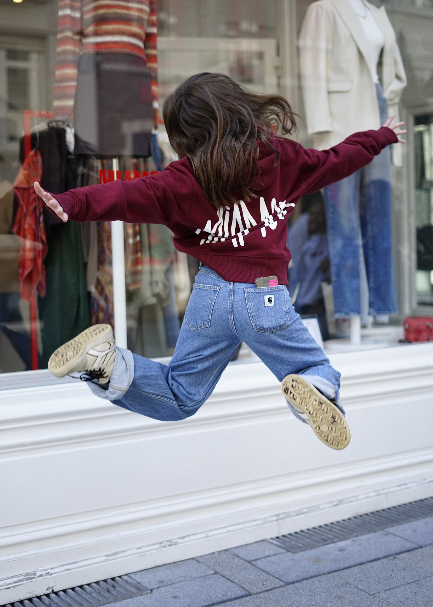 Miamor supreme hoodie burgundy - white logo