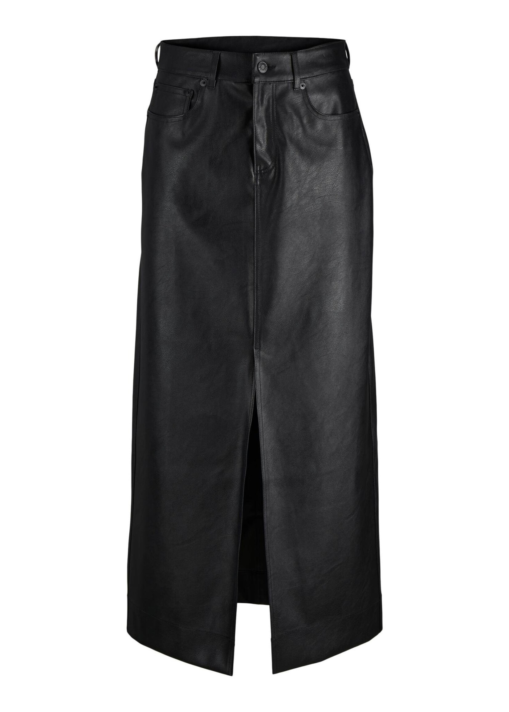 JJXX JXELVA LONG FAUX LEATHER SKIRT - BLACK