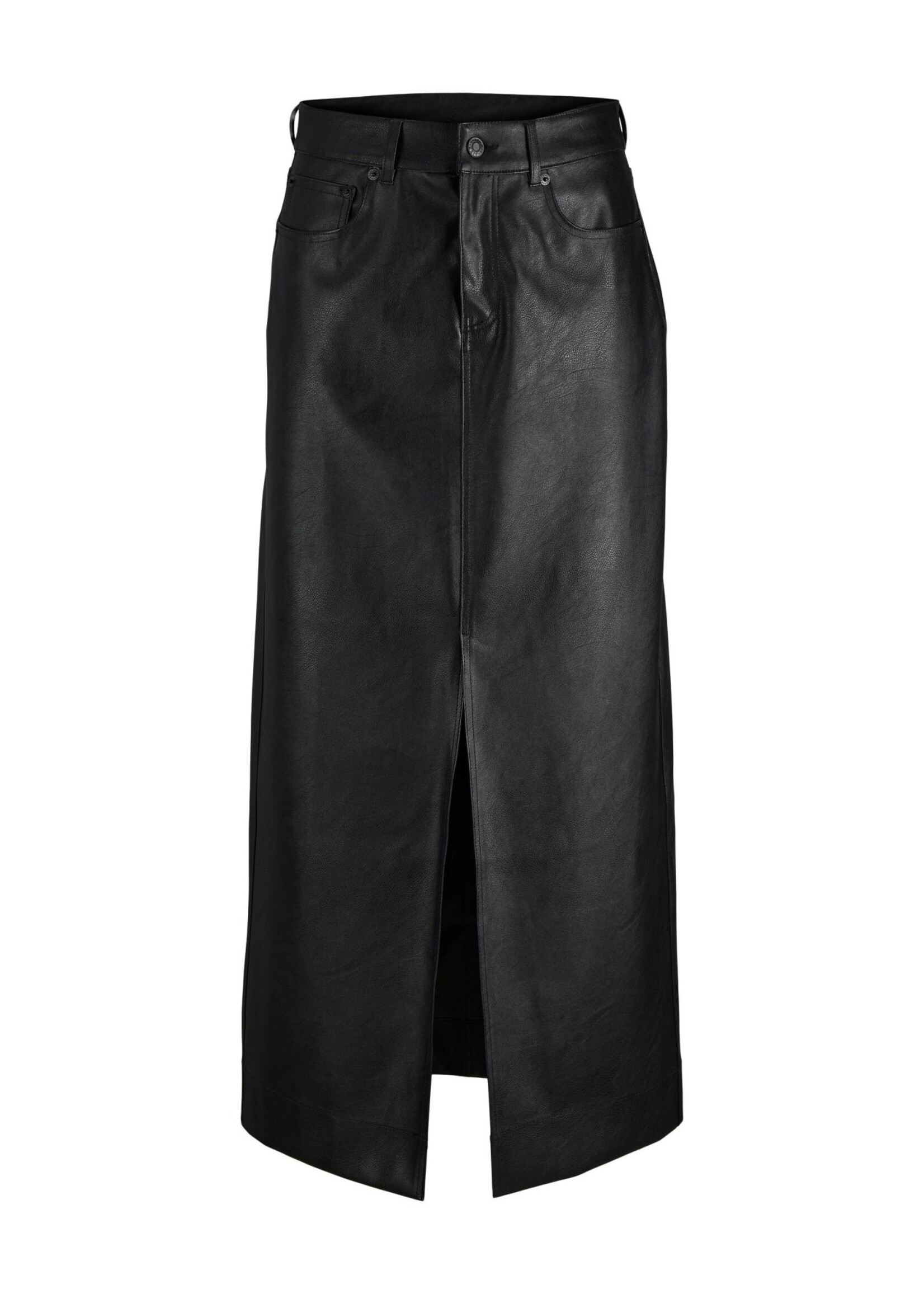 JJXX JXELVA LONG FAUX LEATHER SKIRT - BLACK