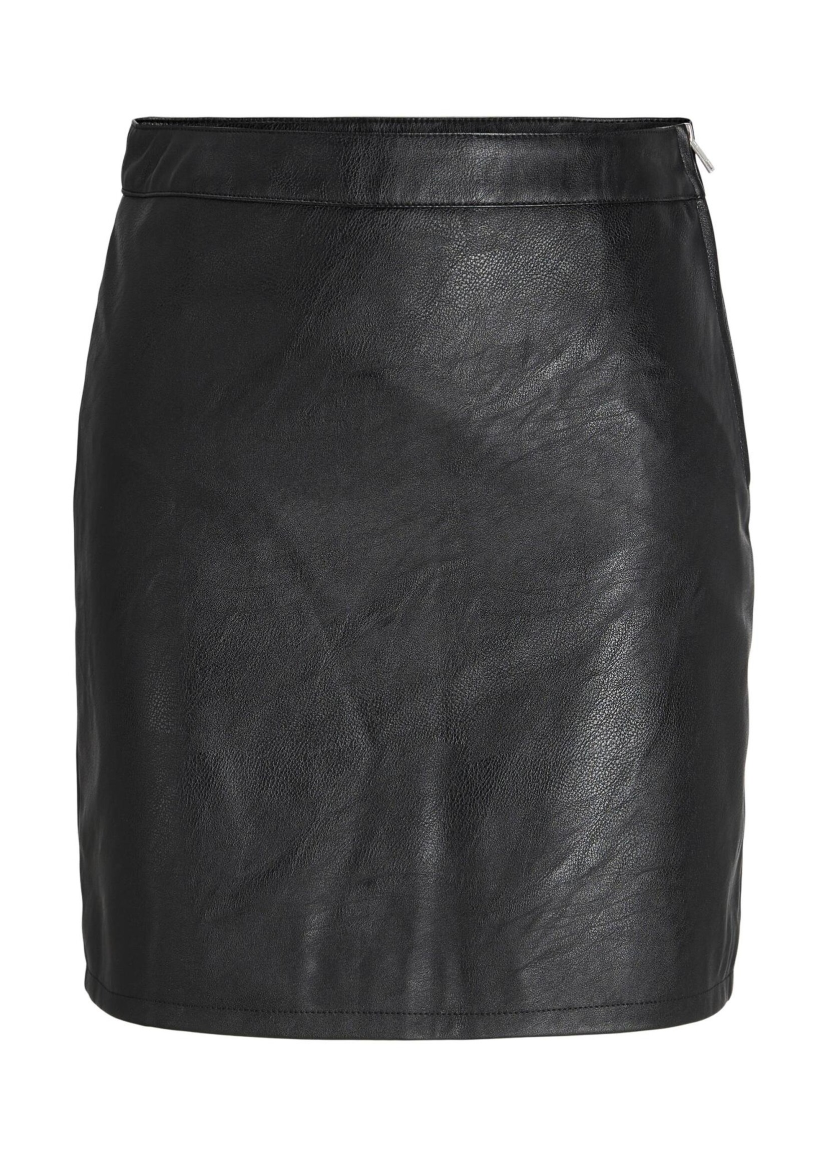 JXROWE SHORT FAUX LEATHER SKIRT - BLACK MATTE