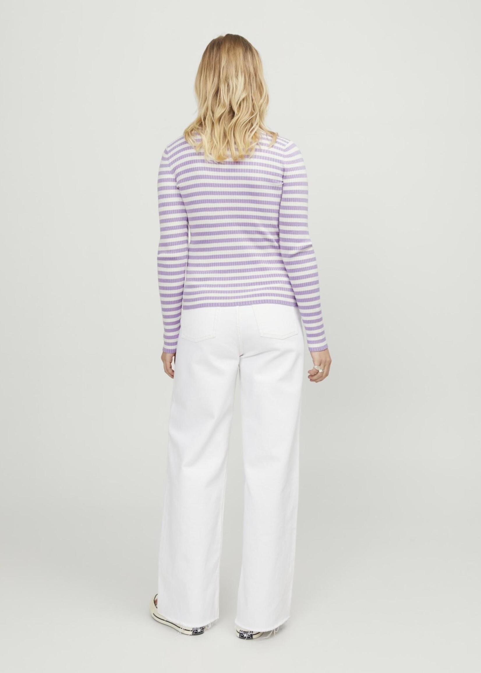 JJXX JXJODI STRIPE CREW NECK KNIT - LILAC BREEZE