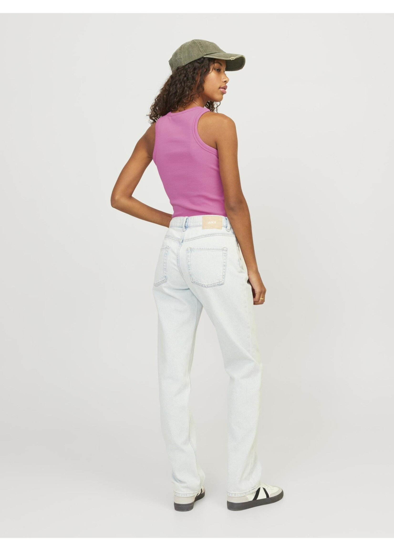 JJXX JXFOREST RIB TOP - CARMINE ROSE