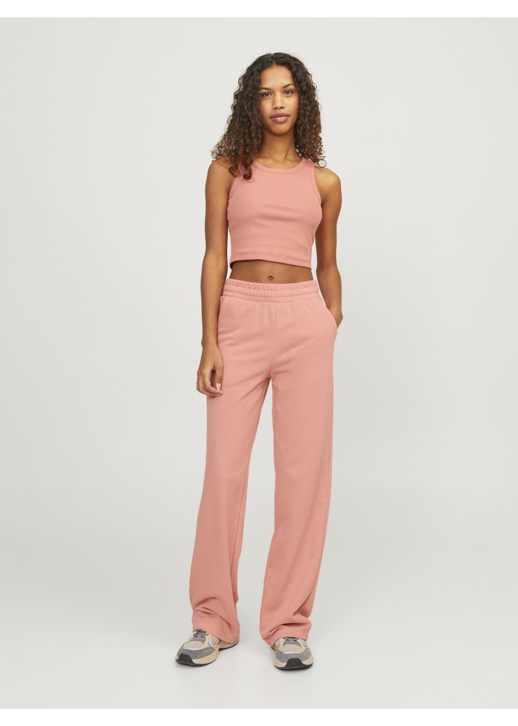 JJXX JXALFA REG WIDE HW PANTS - PEACH ECHO