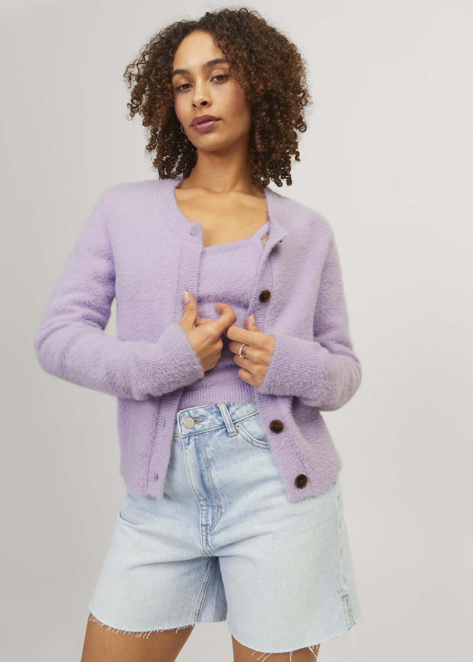 JJXX JXOLIVIA CARDIGAN KNIT - LILAC BREEZE