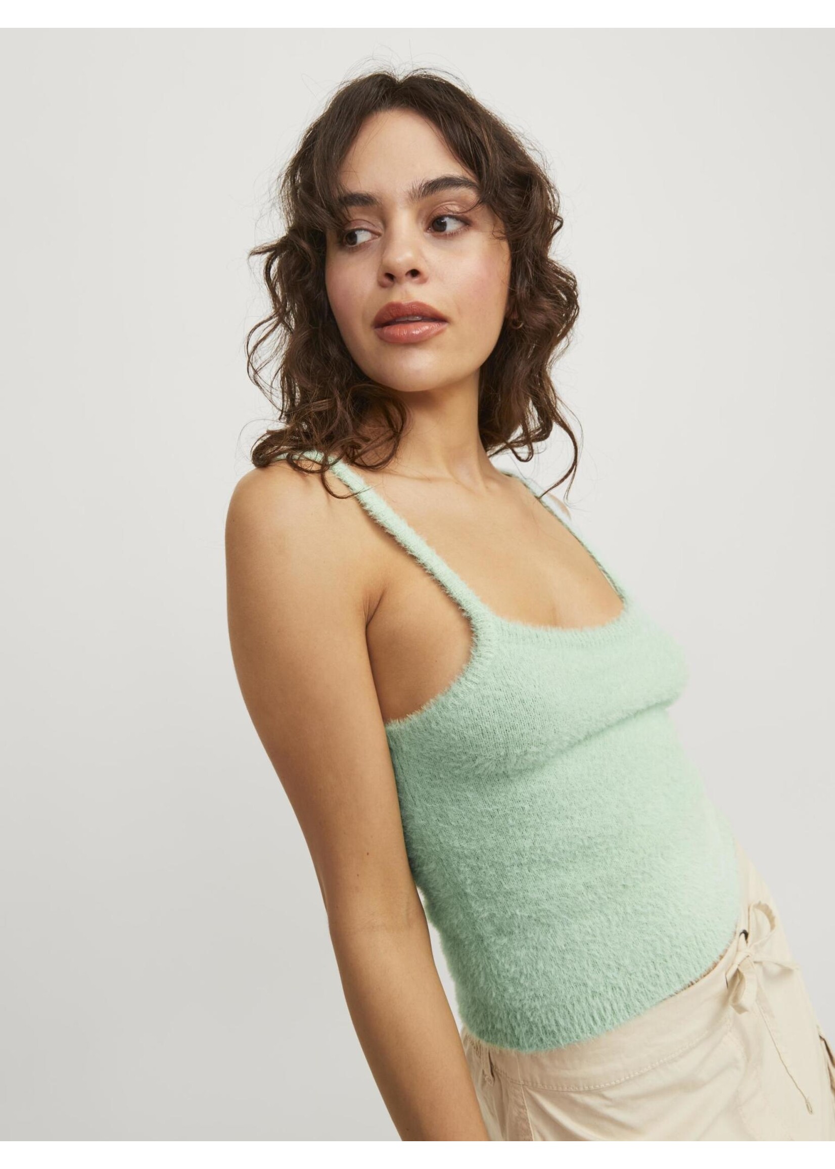 JJXX JXOLIVIA TOP KNIT - GRAYED JADE